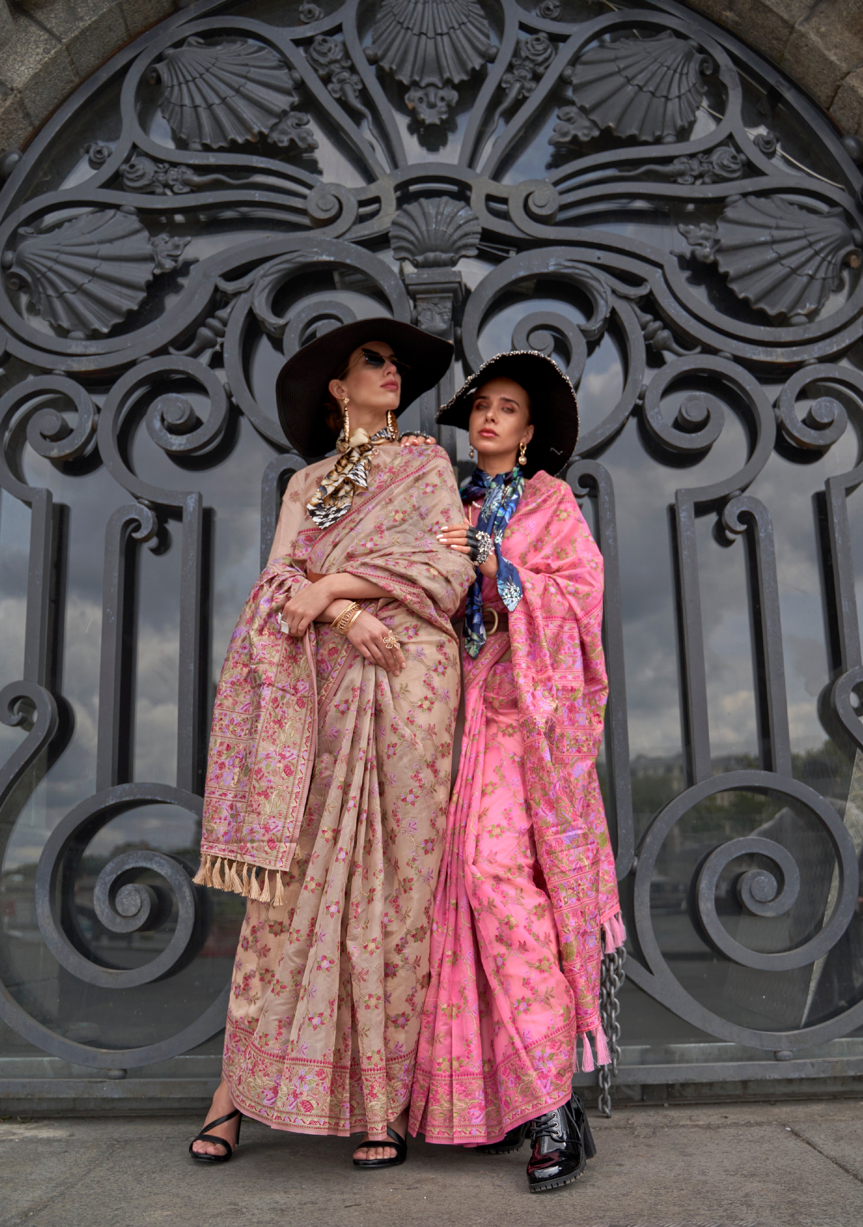 Buy MySilkLove Eunry Pink Organza Handloom Parsi Saree Online