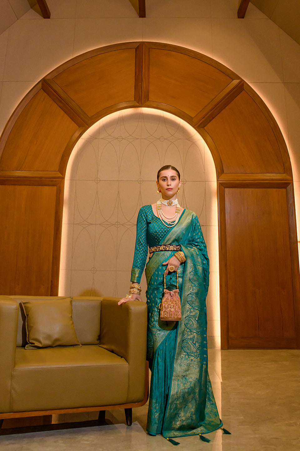 MySilkLove Surfie Blue Zari Woven Banarasi Satin Silk Saree