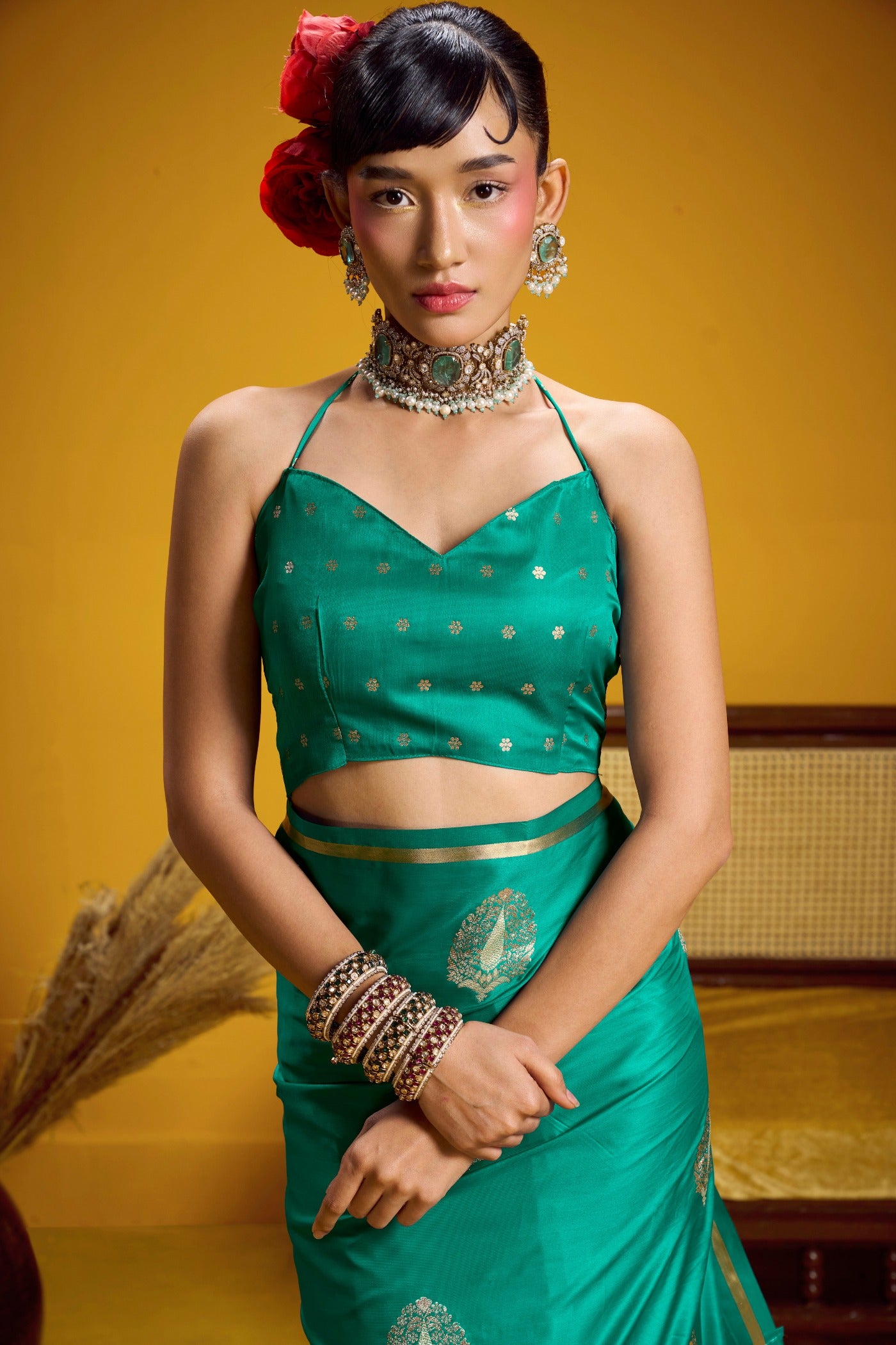 Buy MySilkLove Peacock Blue Handloom Satin Silk Saree Online