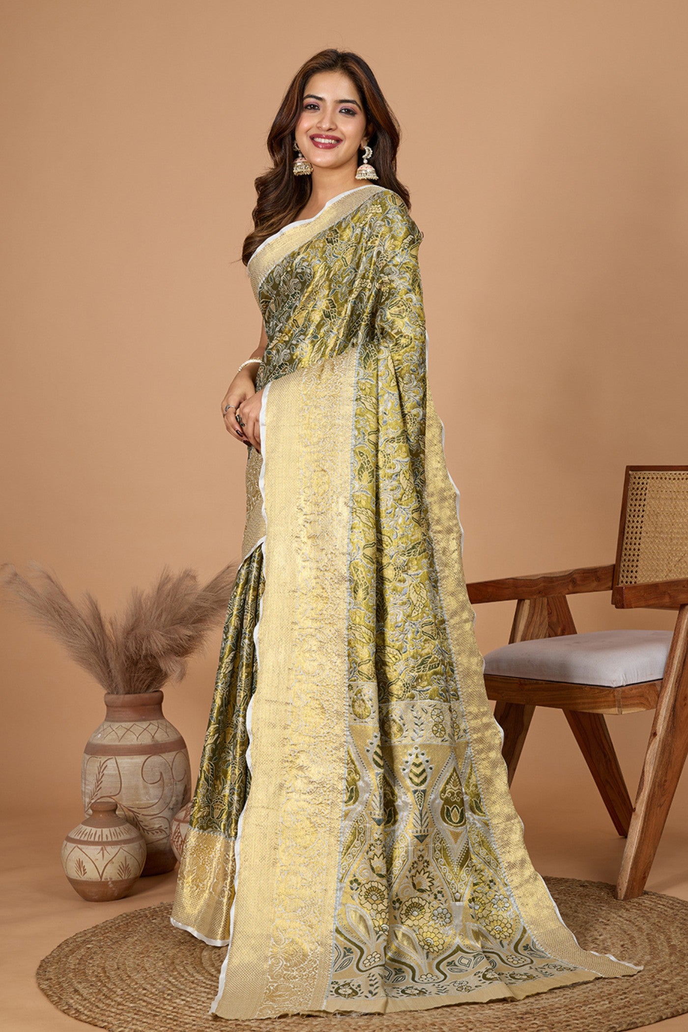 Buy MySilkLove Marrs Green Woven Kanjivaram Saree Online