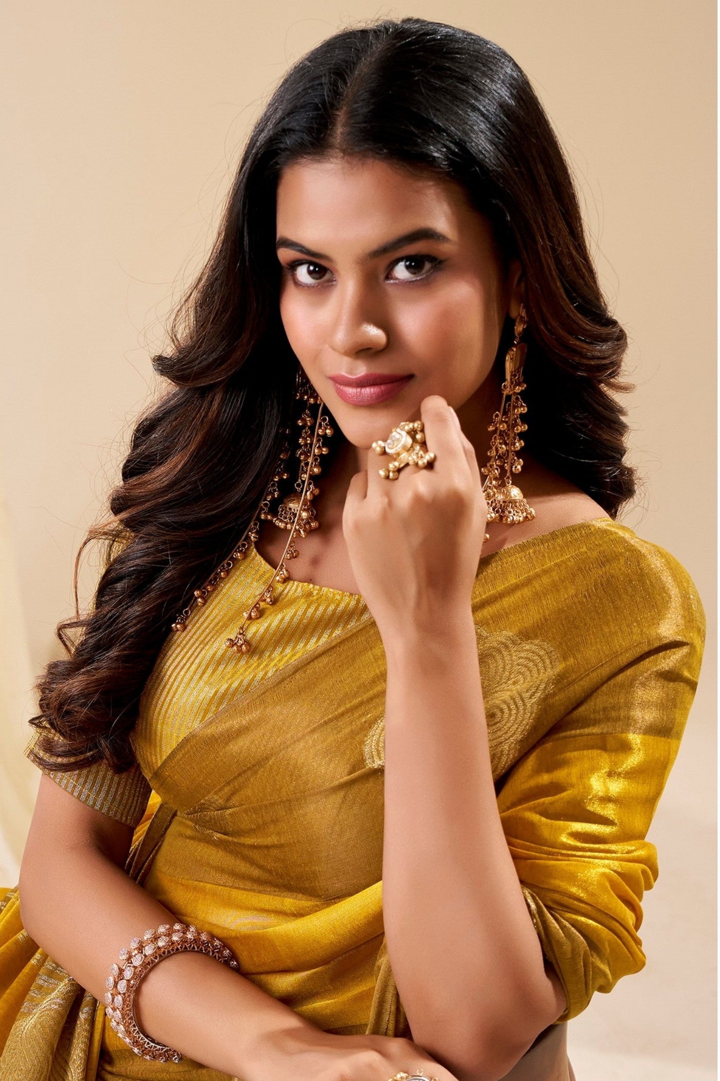 MySilkLove Jonquil Yellow Handloom Tissue Saree