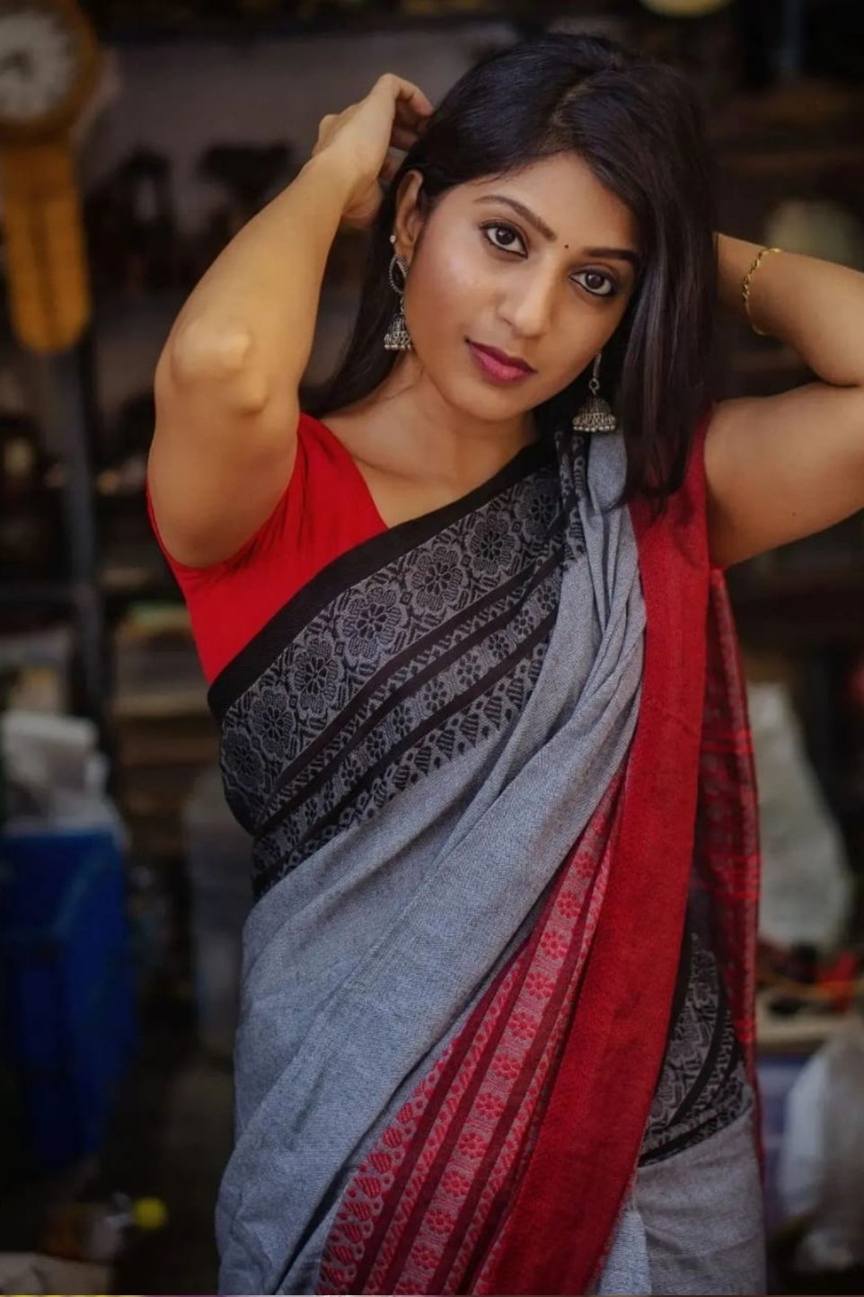 Buy MySilkLove Dust Grey Cotton Jacquard Border Saree Online