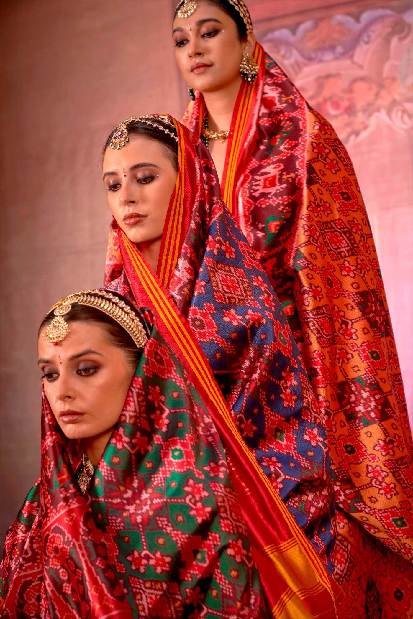 Buy MySilkLove Carolina Blue Printed Patola Saree Online