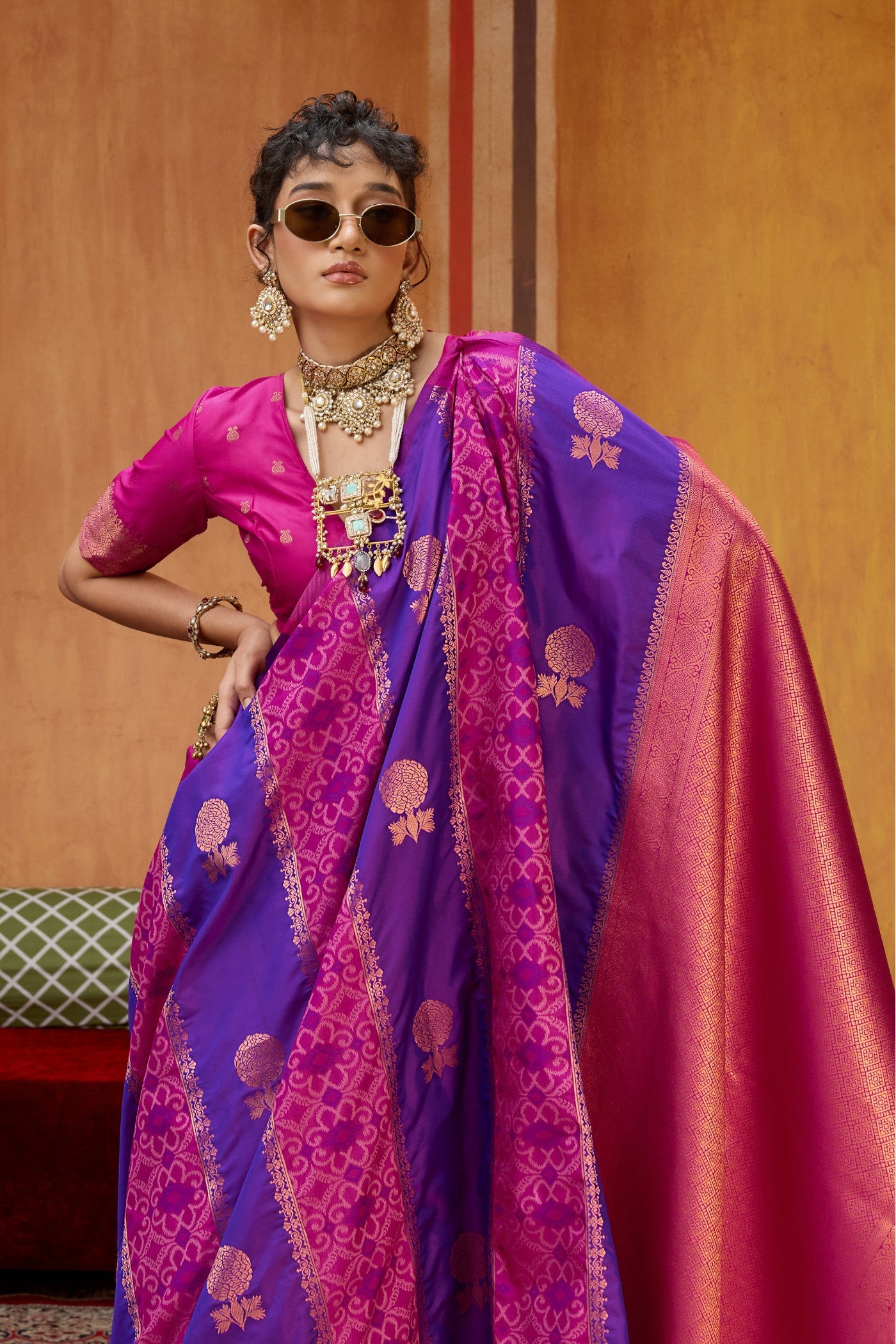 Buy MySilkLove Royal Purple Banarasi Handloom Patola Saree Online