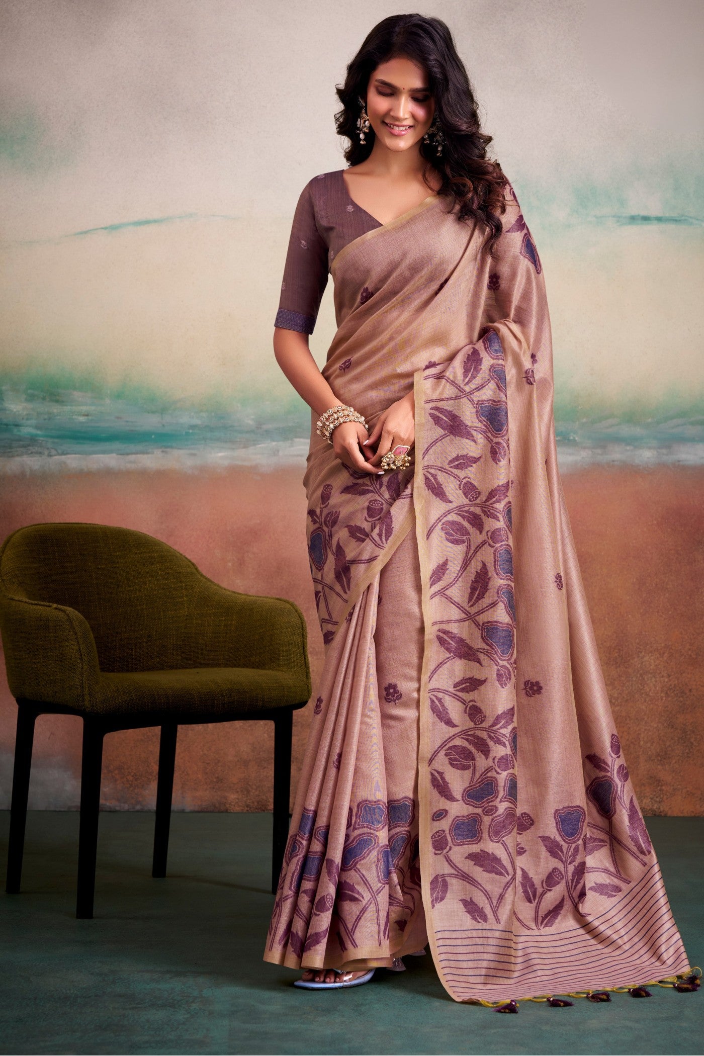 Buy MySilkLove Froly Pink Handloom Modal Silk Saree Online