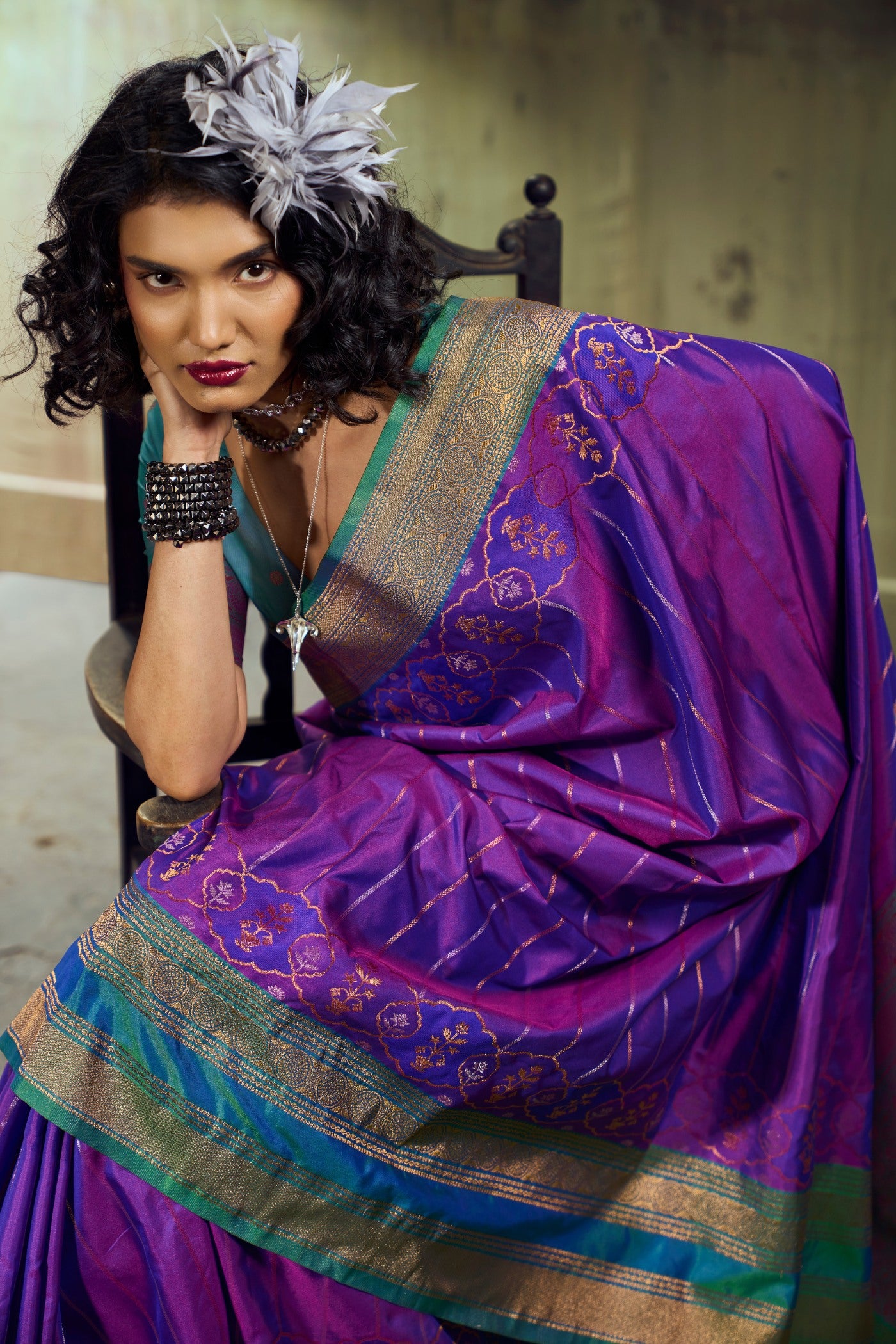 Buy MySilkLove Amethyst Purple Pochampally Handloom Saree Online