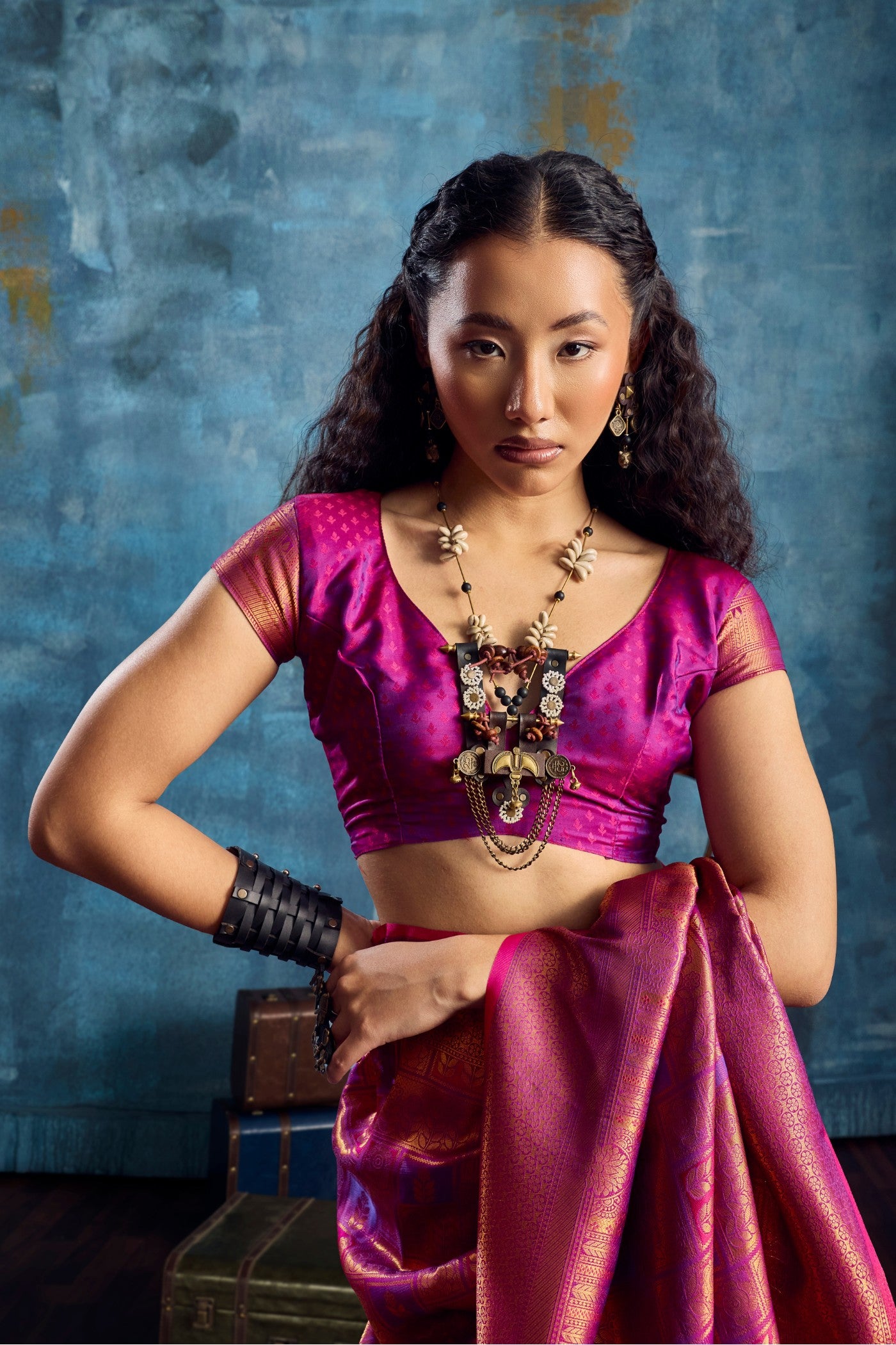 Buy MySilkLove Jam Purple Kanjivaram Handloom Saree Online