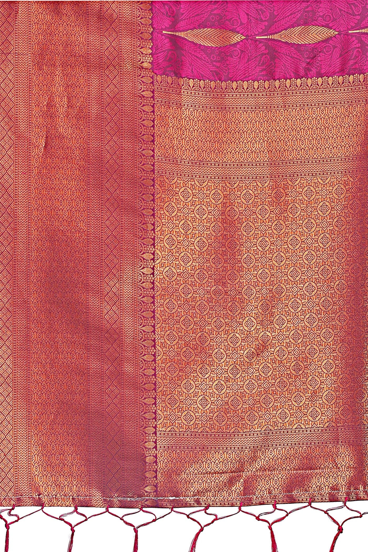 Buy MySilkLove Magenta Pink Woven Banarasi Saree Online