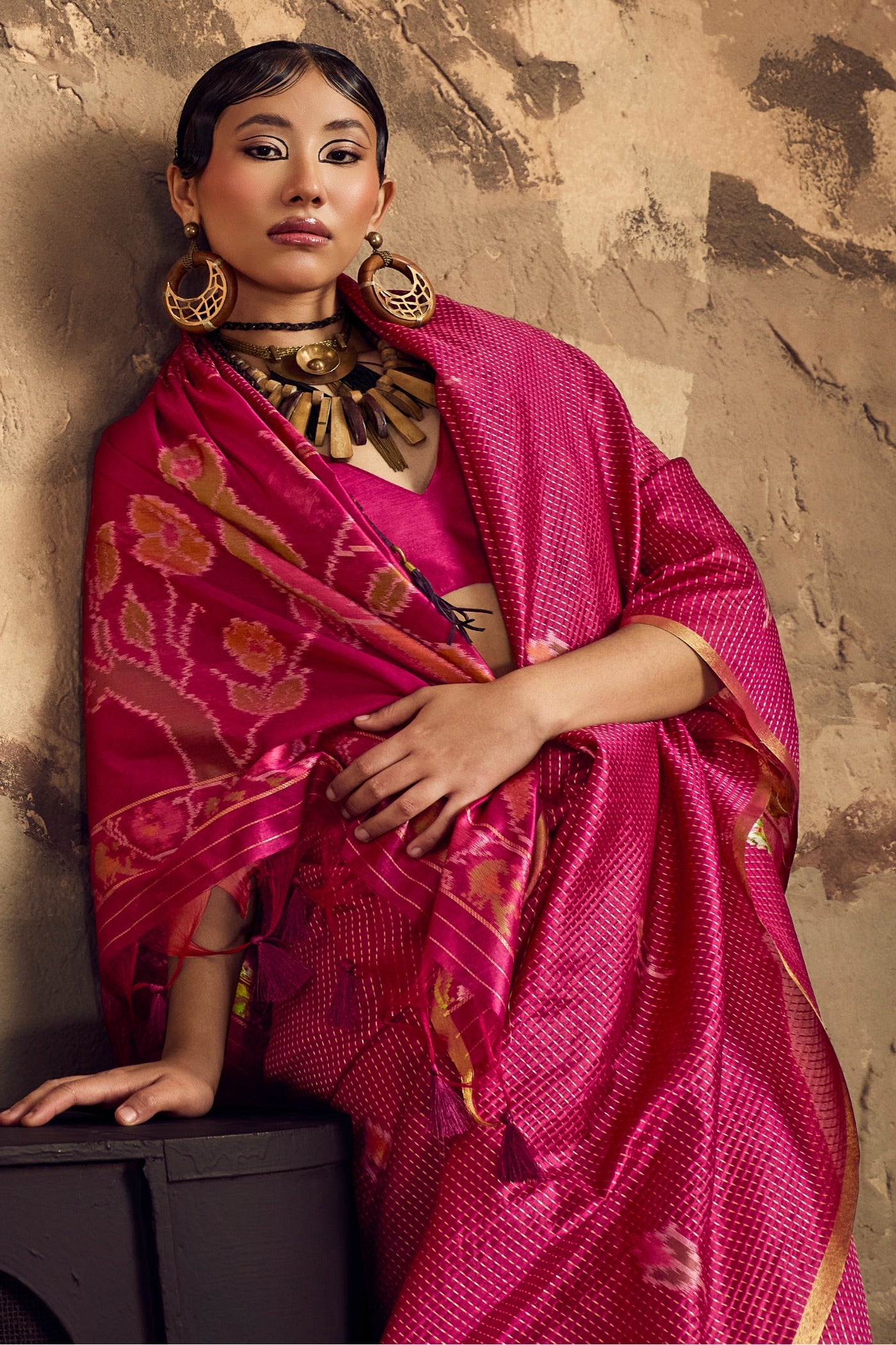 MySilkLove Flamingo Pink Banarasi Handloom Saree