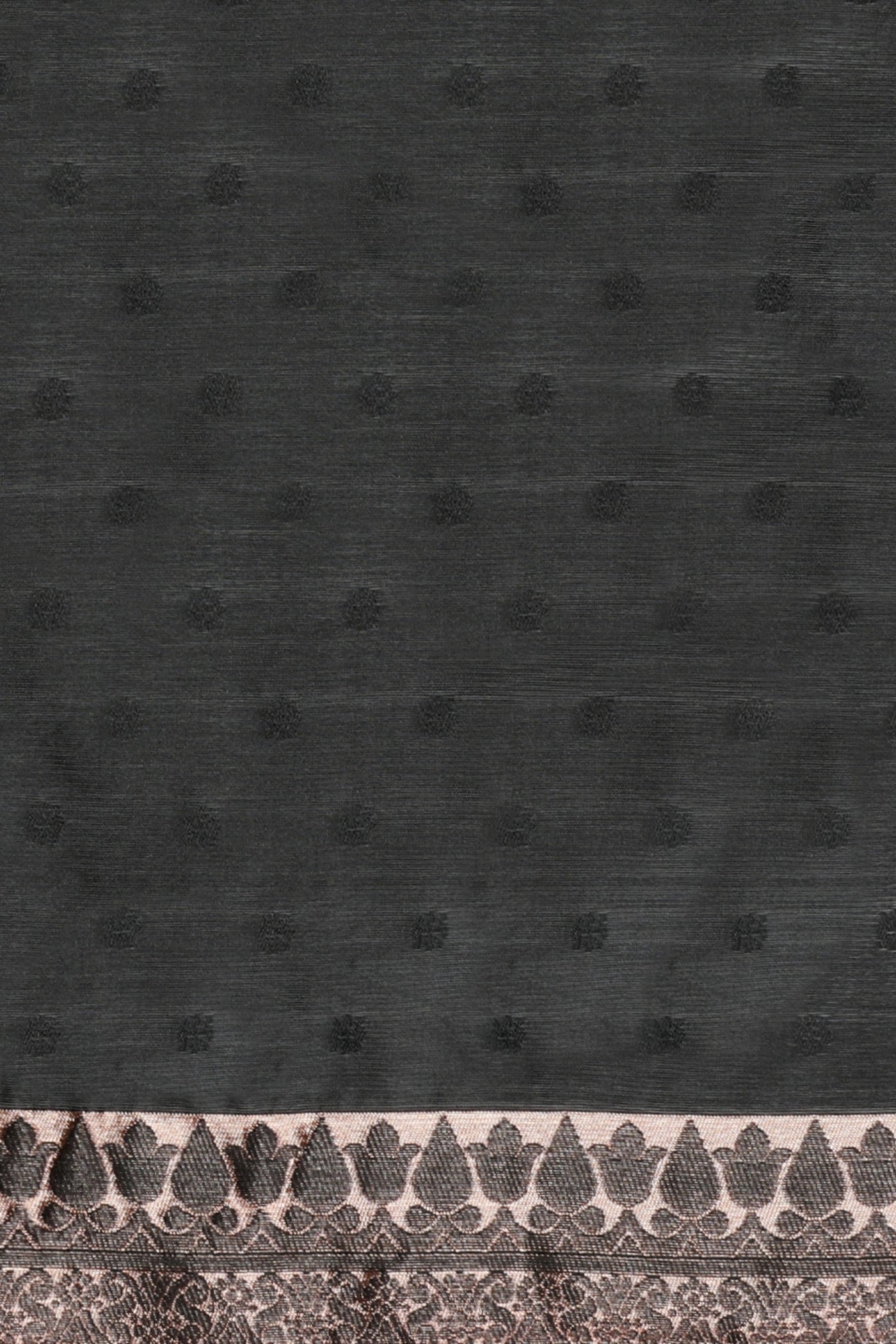 Buy MySilkLove Ash Black Woven Jacquard Lichi Silk Saree Online