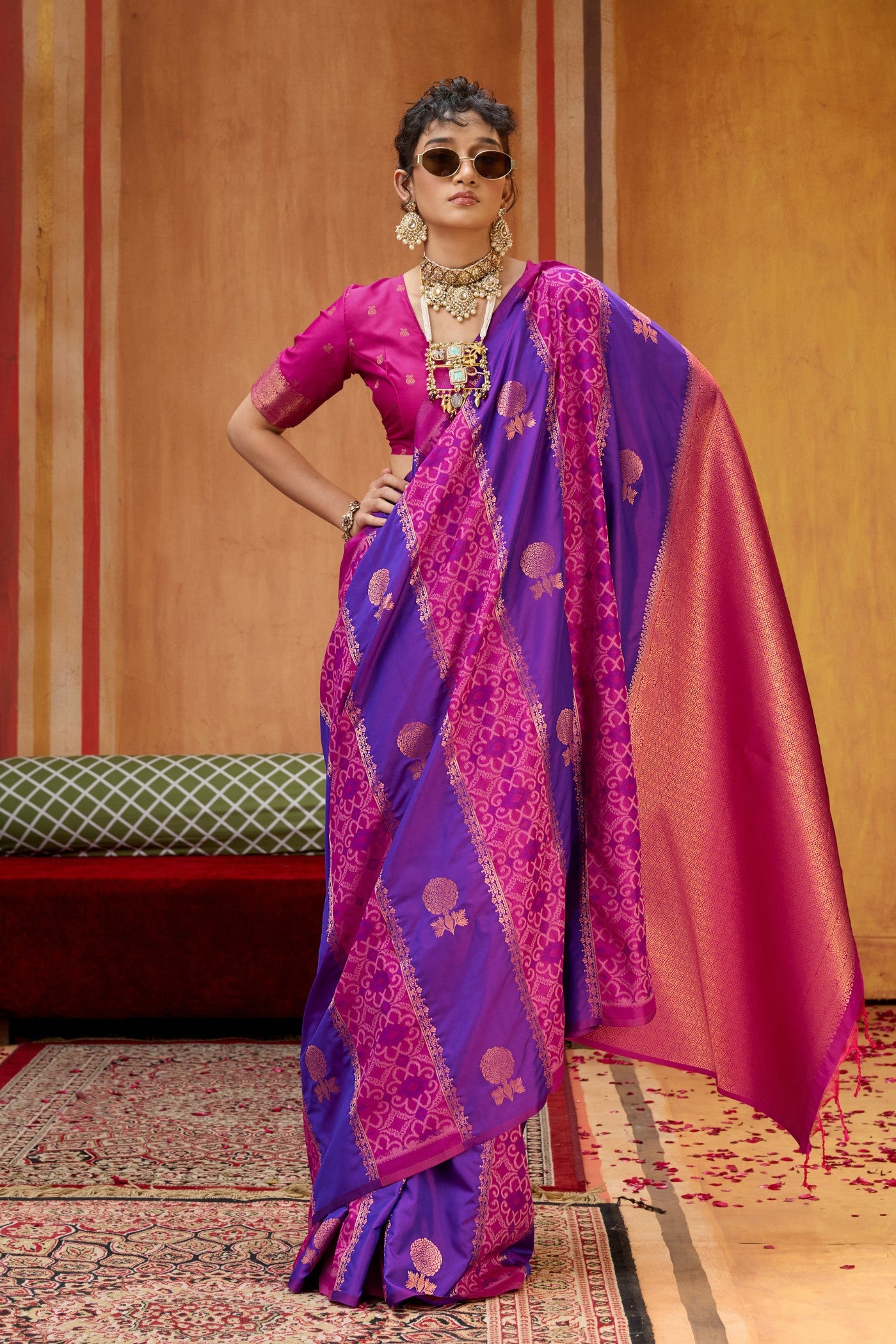 Buy MySilkLove Royal Purple Banarasi Handloom Patola Saree Online