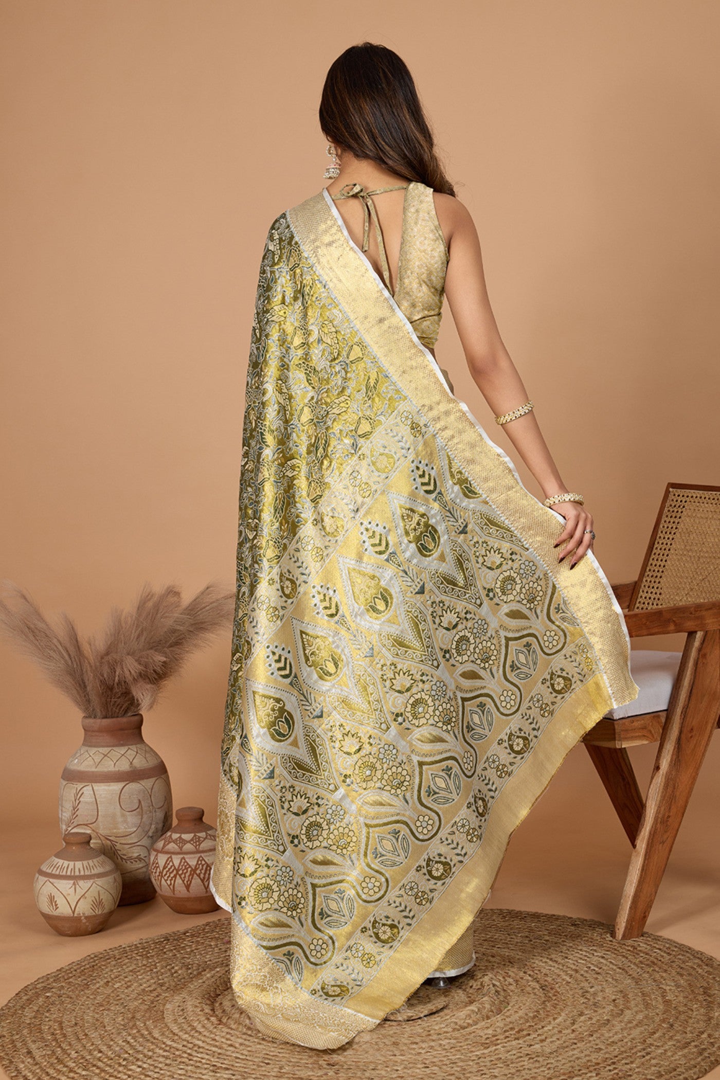 Buy MySilkLove Marrs Green Woven Kanjivaram Saree Online