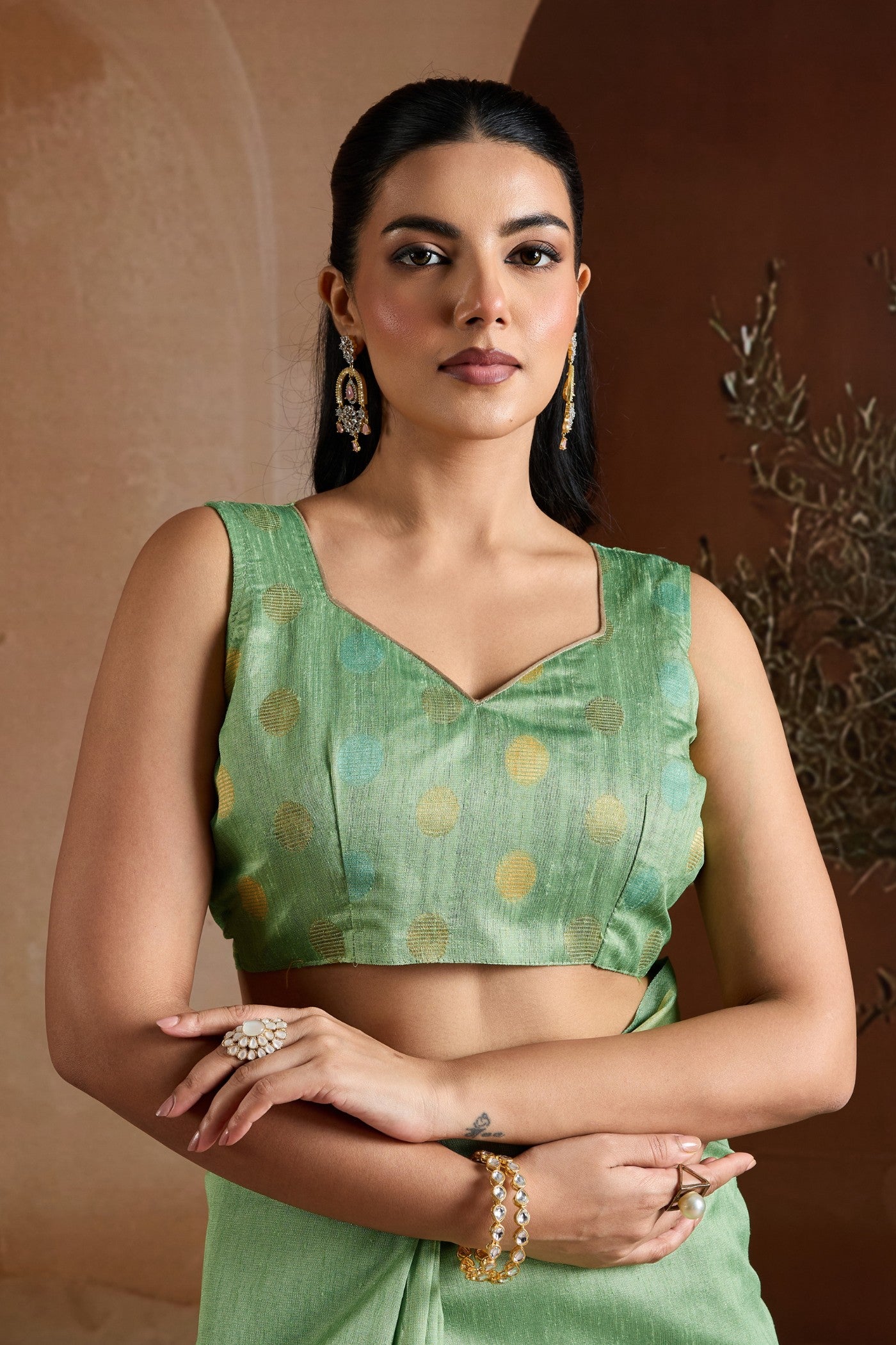 Buy MySilkLove Pista Green Handloom Bhagalpuri Saree Online