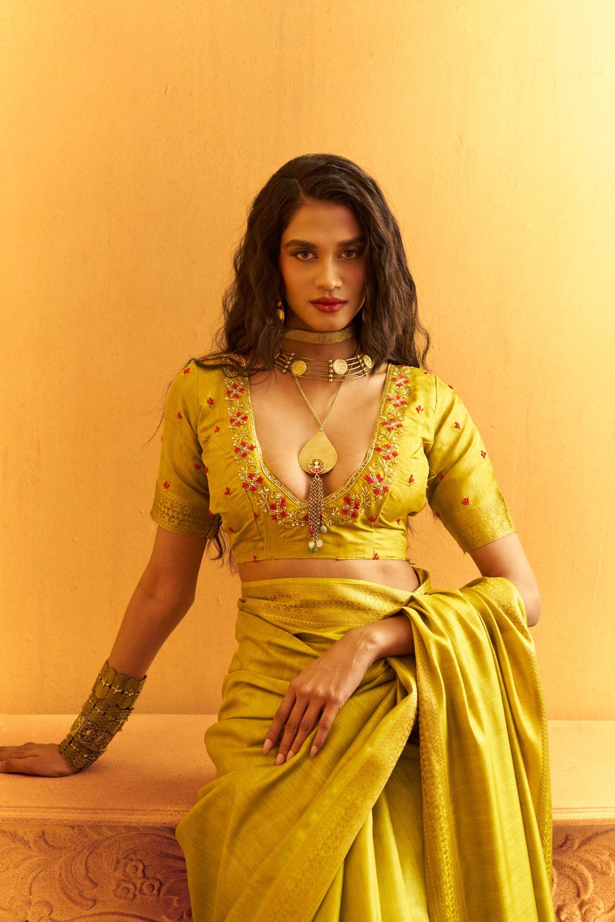 Buy MySilkLove Key Lime Green Tussar Handloom Silk Saree Online