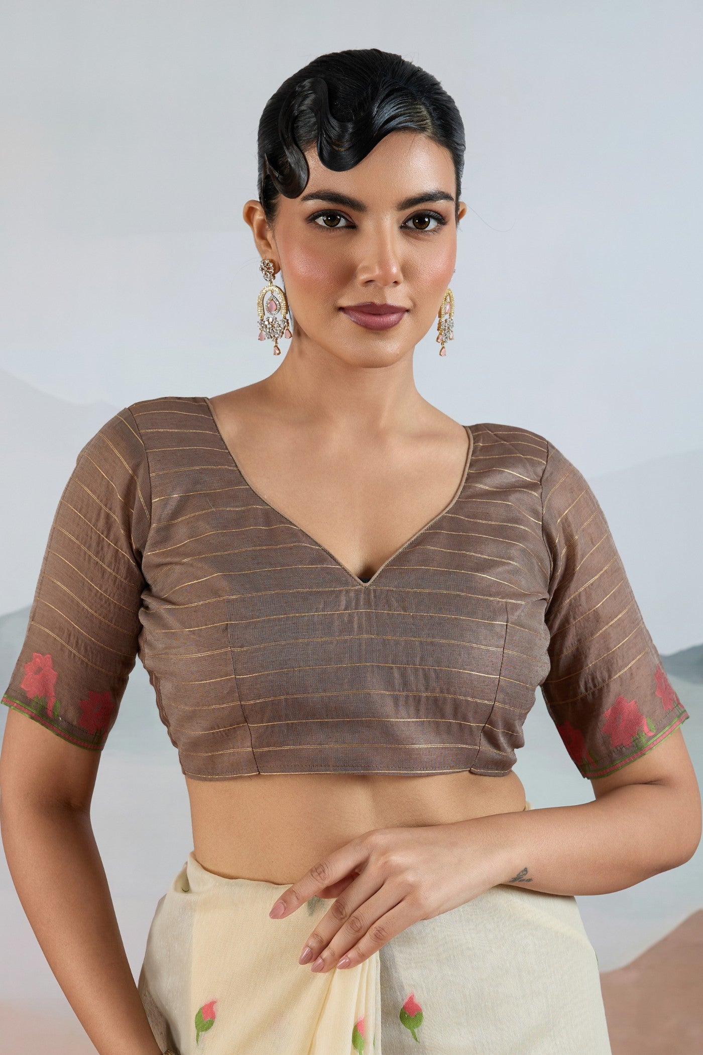 Buy MySilkLove White Smoke Cotton Handloom Pichwai Saree Online