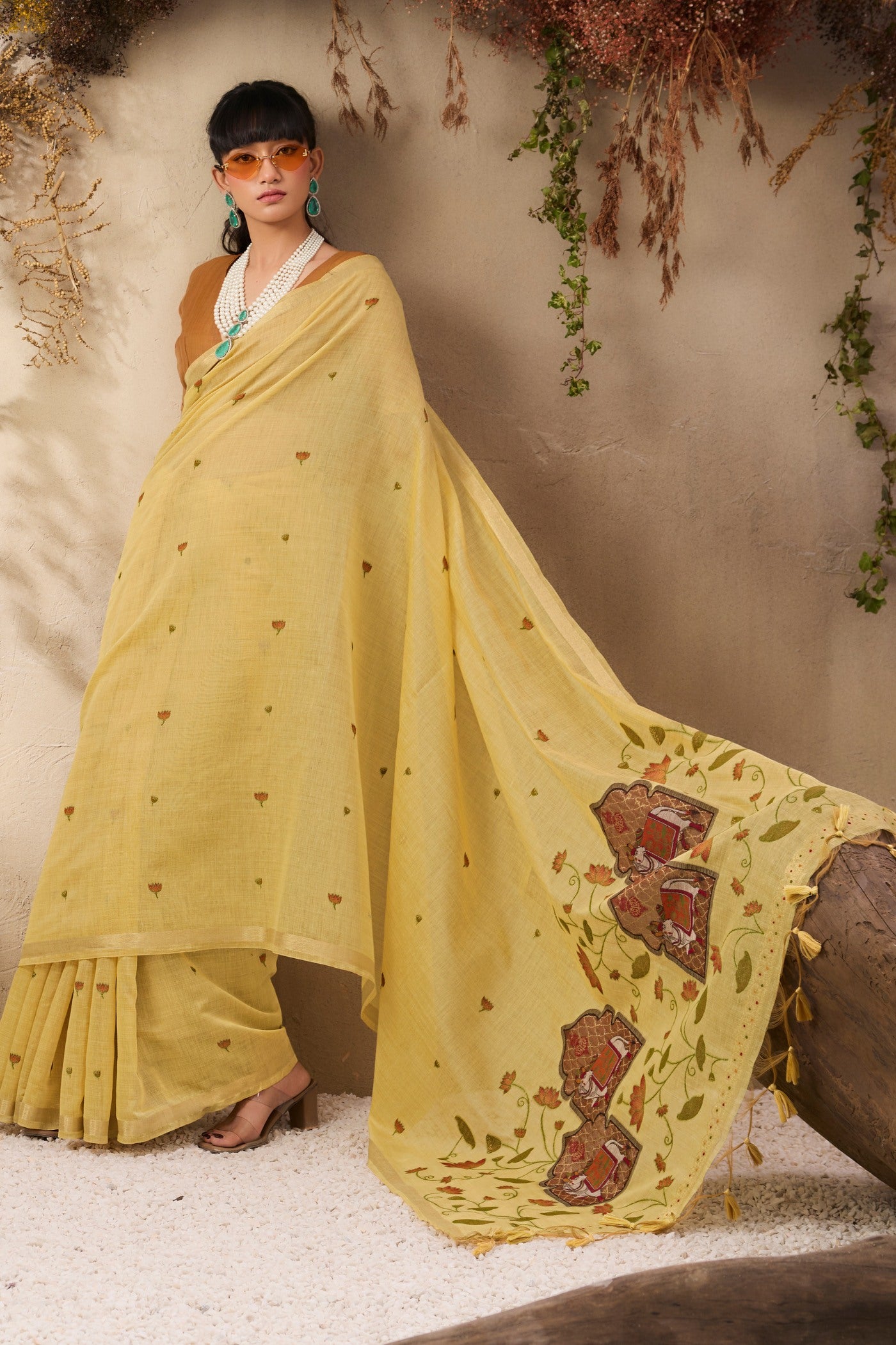 Buy MySilkLove Imperial Yellow Handloom Cotton Saree Online