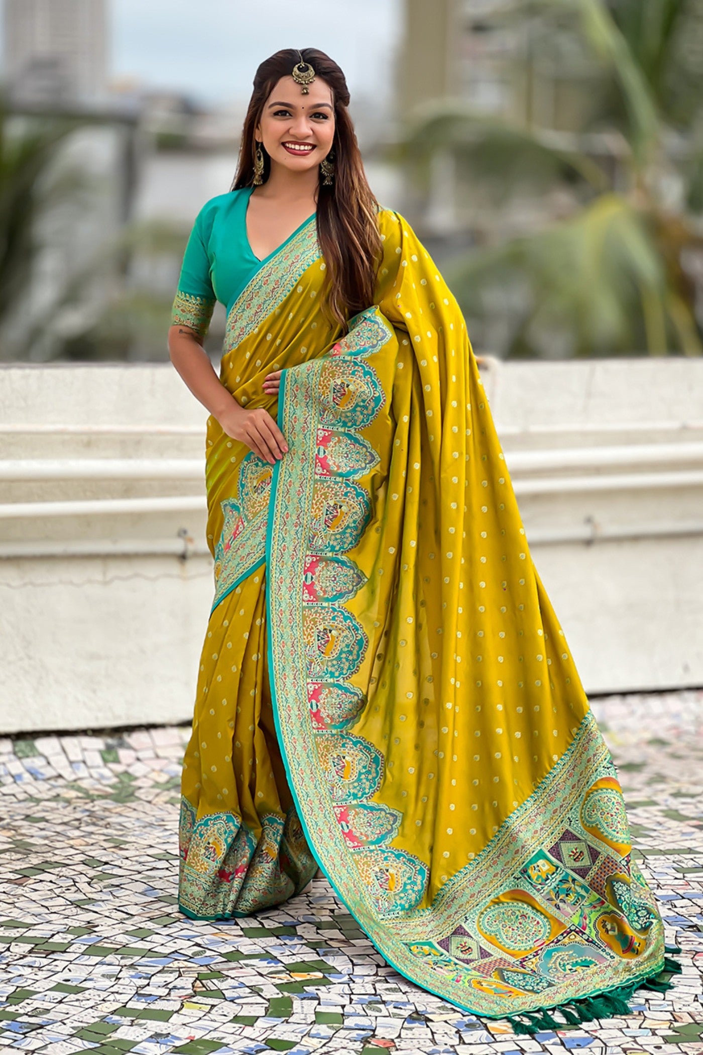 Buy MySilkLove Sunrise Yellow Woven Banarasi Saree Online