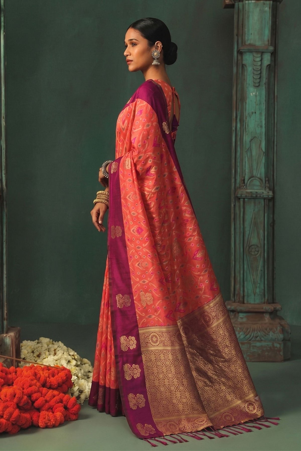 Buy MySilkLove Cranberry Red Woven Banarasi Silk Saree Online