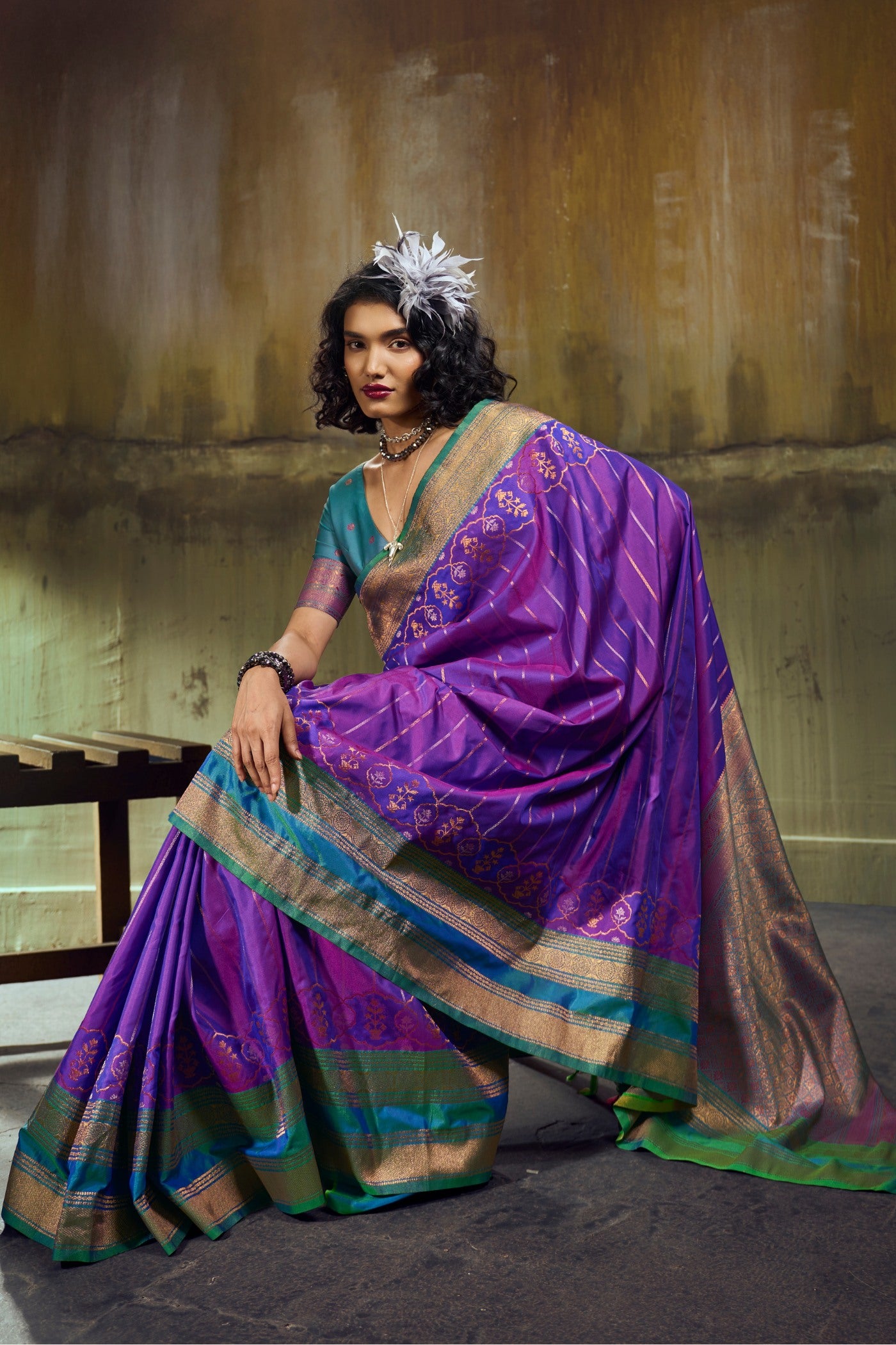 Buy MySilkLove Amethyst Purple Pochampally Handloom Saree Online