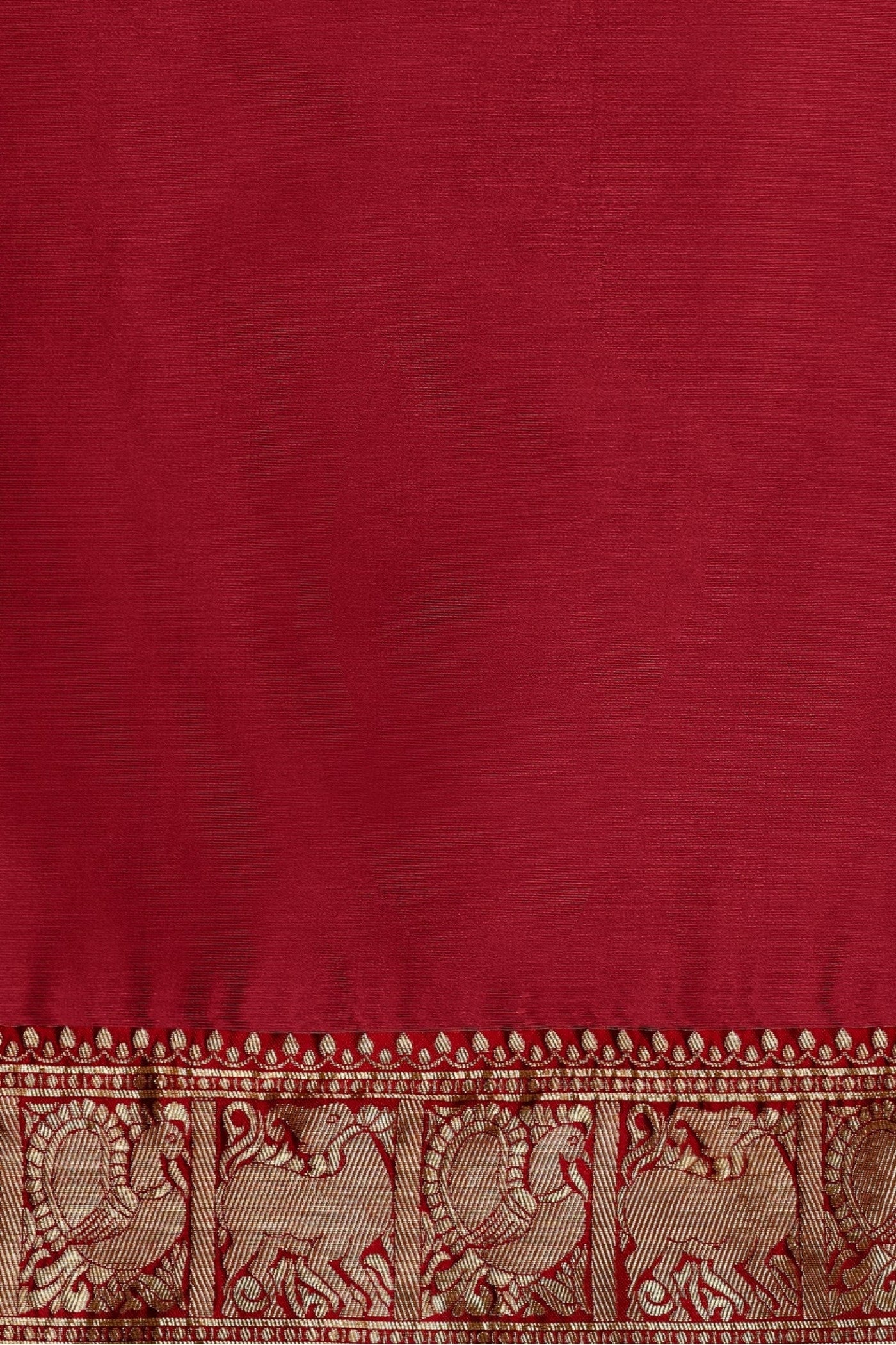 Buy MySilkLove Fern Green and Red Woven Jacquard Lichi Silk Saree Online