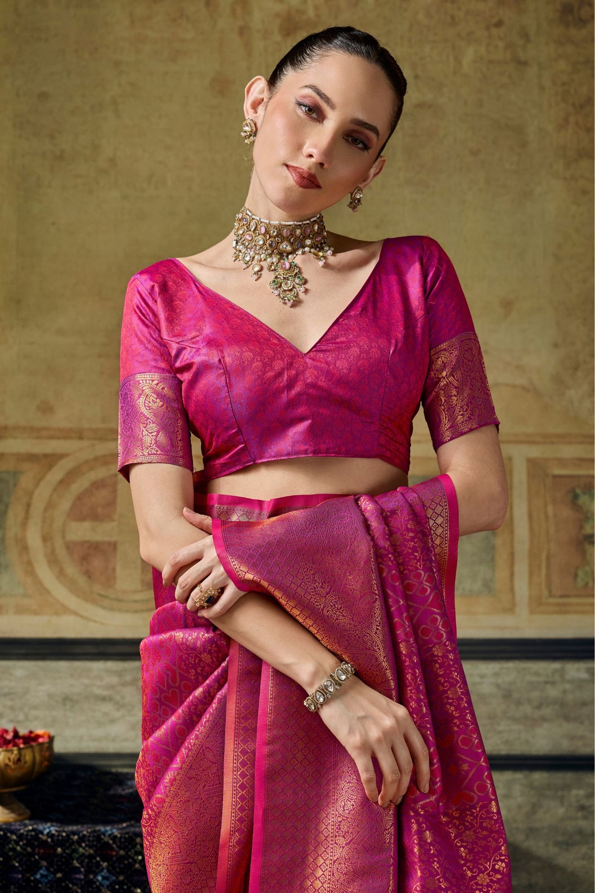 Buy MySilkLove Berry Purple Kanjivaram Handloom Saree Online