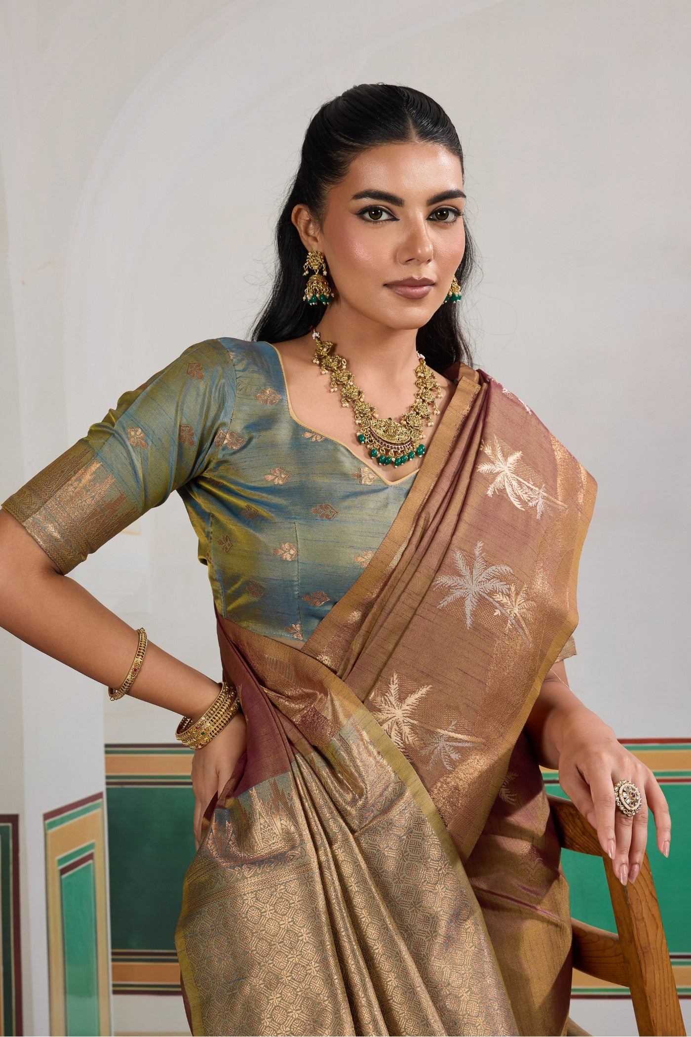 MySilkLove Bister Brown Banarasi Handloom Tussar Saree