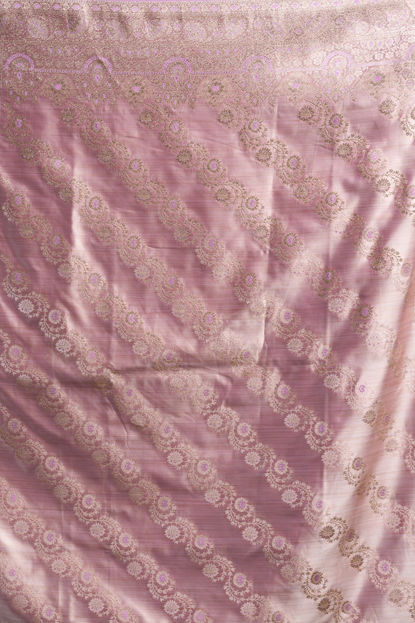 Buy MySilkLove Cameo Pink Banarasi Handloom Satin Soft Silk Saree Online