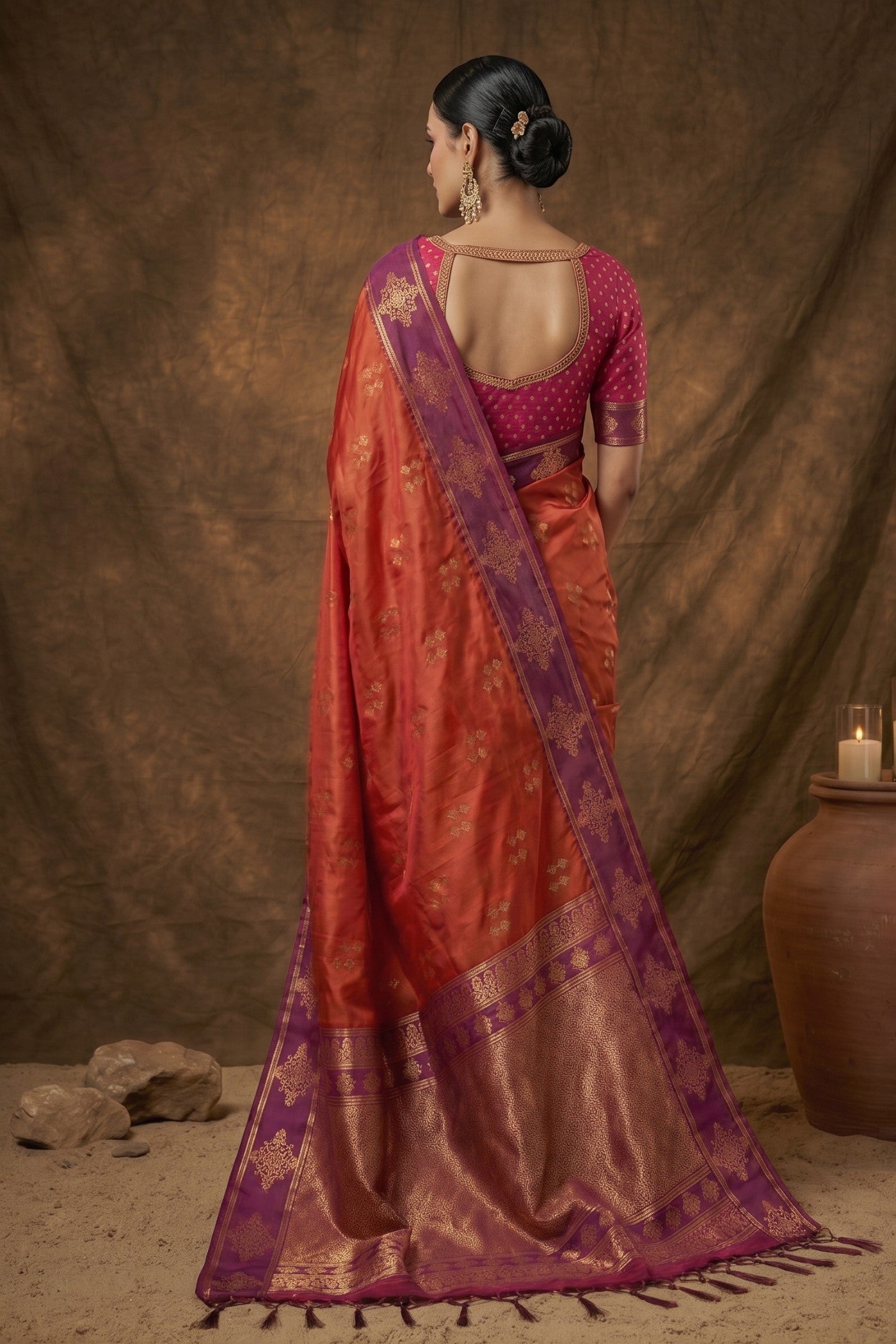 Buy MySilkLove Scarlet Red Woven Banarasi Soft Silk Saree Online