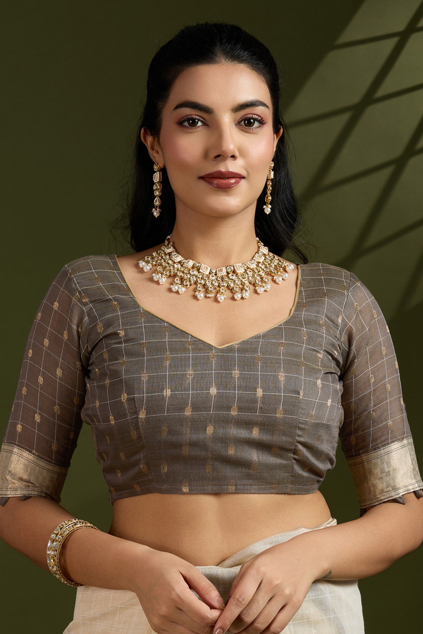 Buy MySilkLove Navajo White Muga Cotton Saree Online