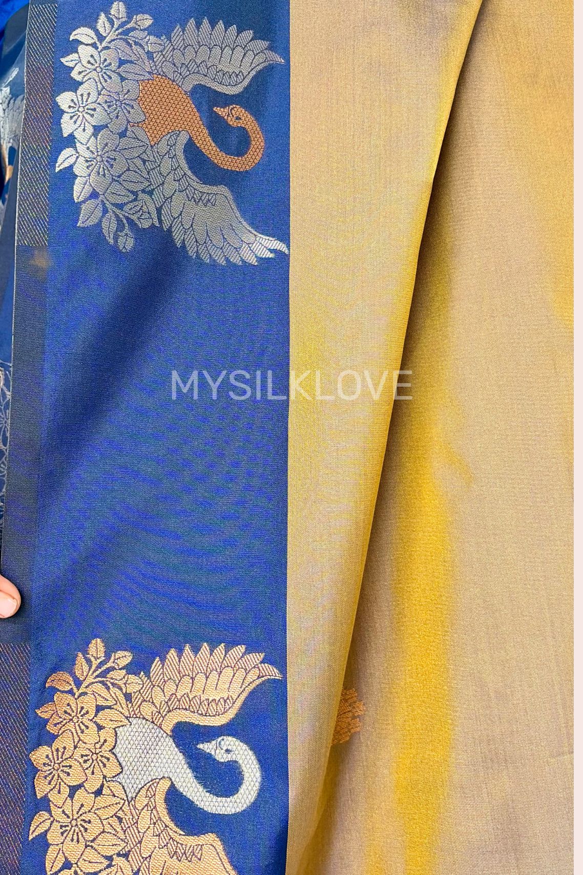 Buy MySilkLove Graphite Grey Banarasi Handloom Soft Silk Saree Online