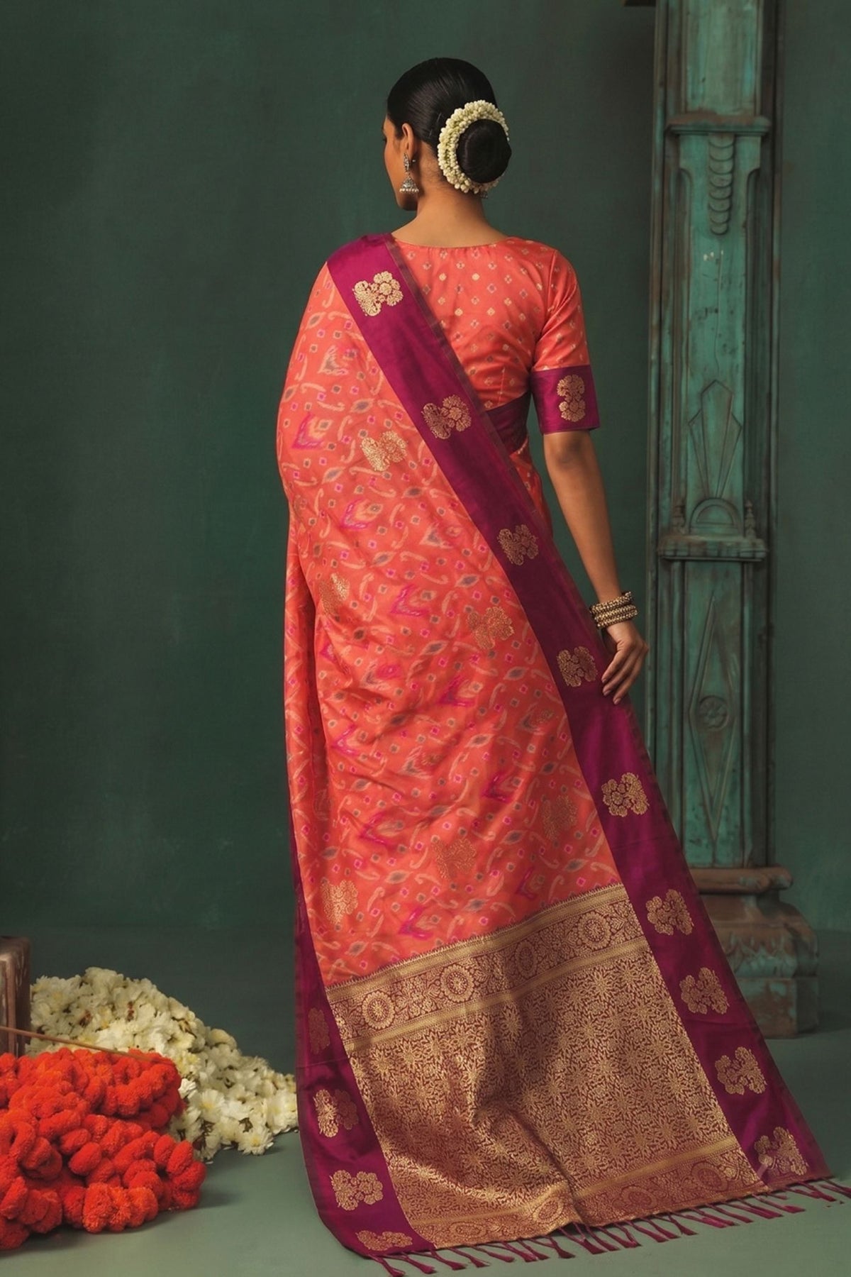 Buy MySilkLove Cranberry Red Woven Banarasi Silk Saree Online