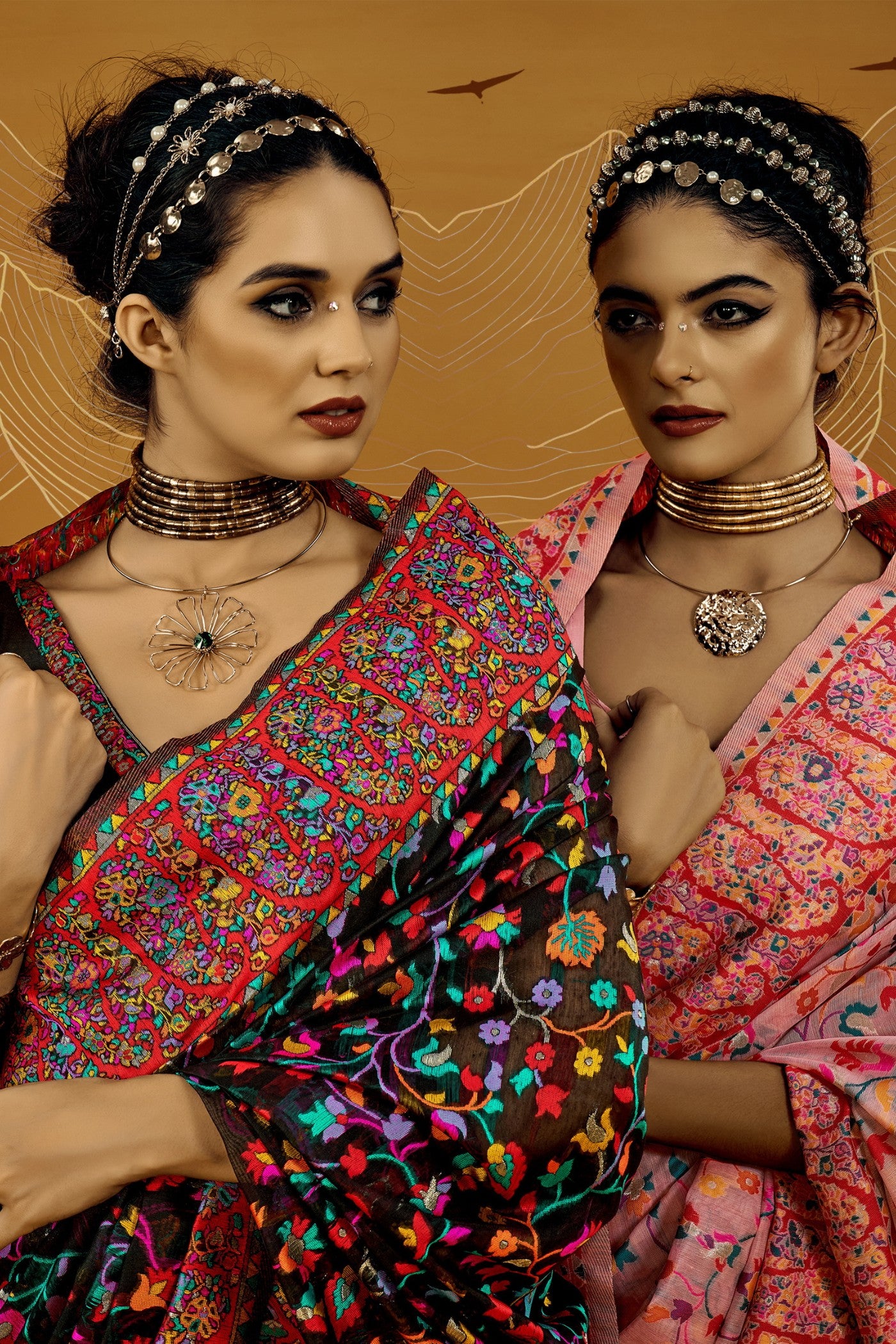 Buy MySilkLove Bubblegum Pink Kashmiri Handloom Jamewar Saree Online