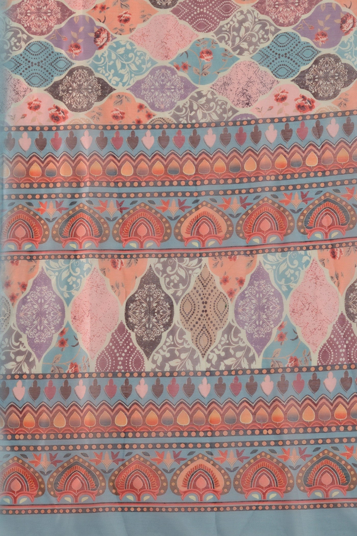 Buy MySilkLove Dusty Peach Digital Printed Saree Online