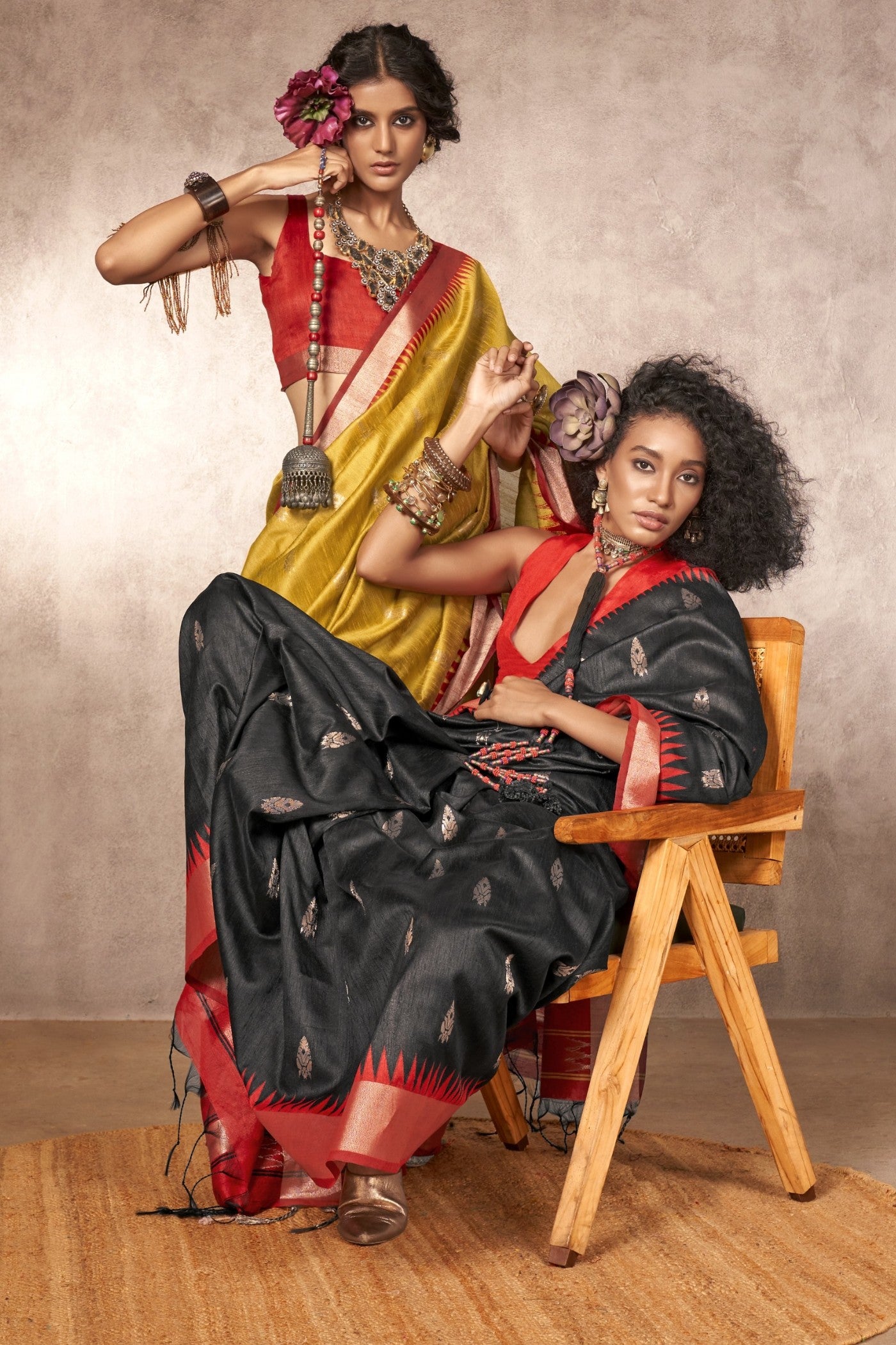 Buy MySilkLove Allamanda Yellow Bhagalpuri Handloom Saree Online