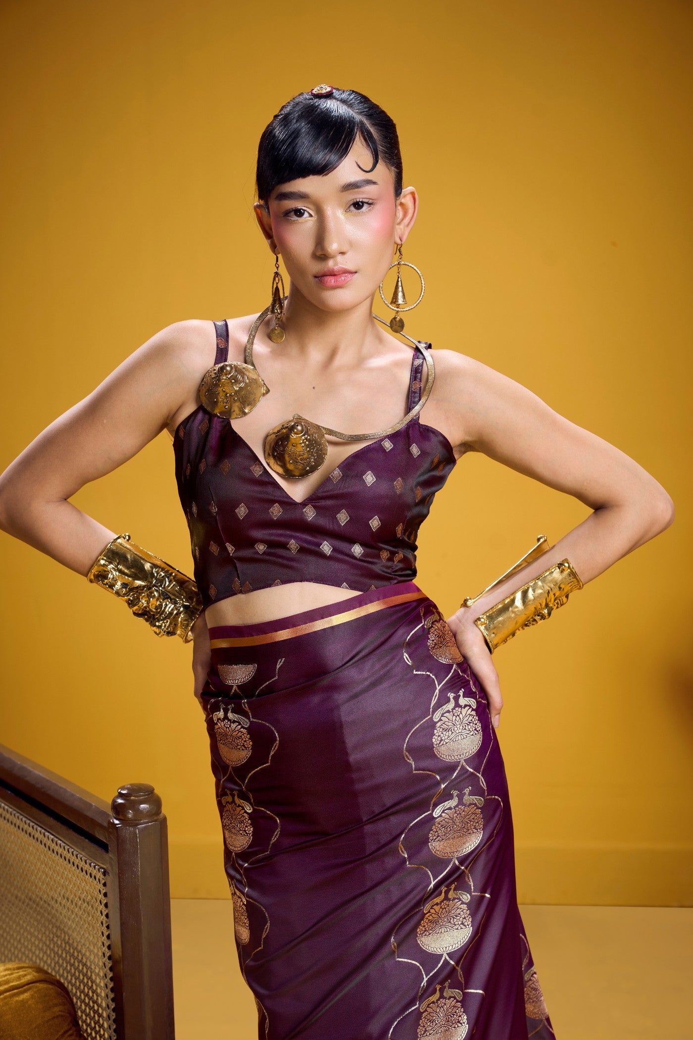 Buy MySilkLove Liseran Purple Handloom Satin Silk Saree Online