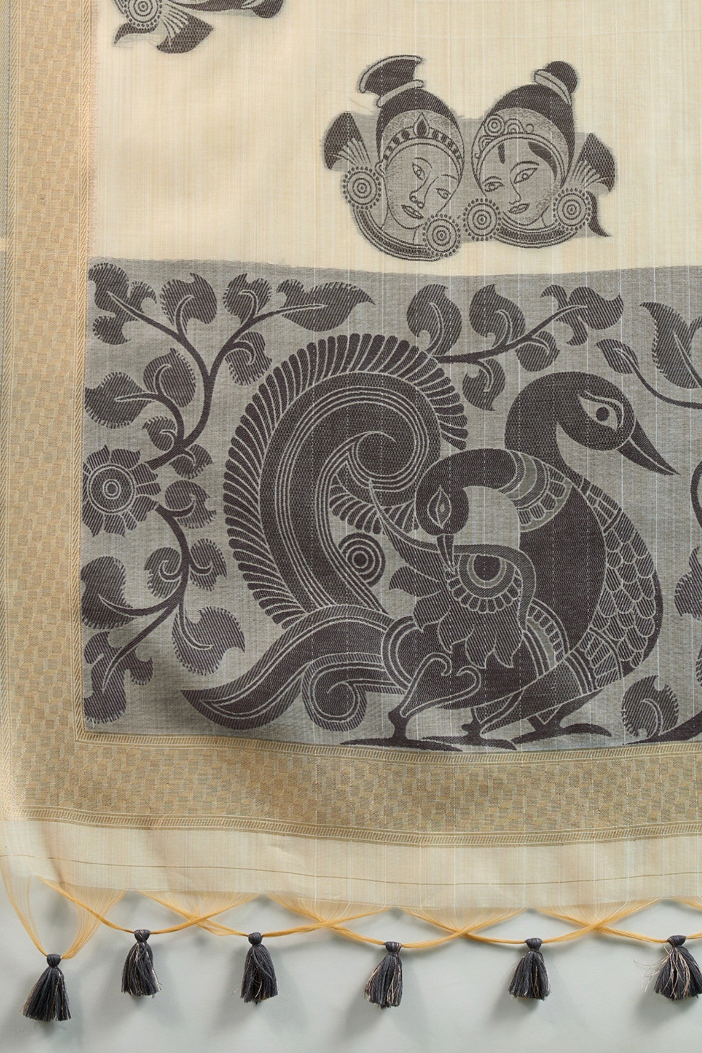 Buy MySilkLove Navajo White Muga Cotton Saree Online
