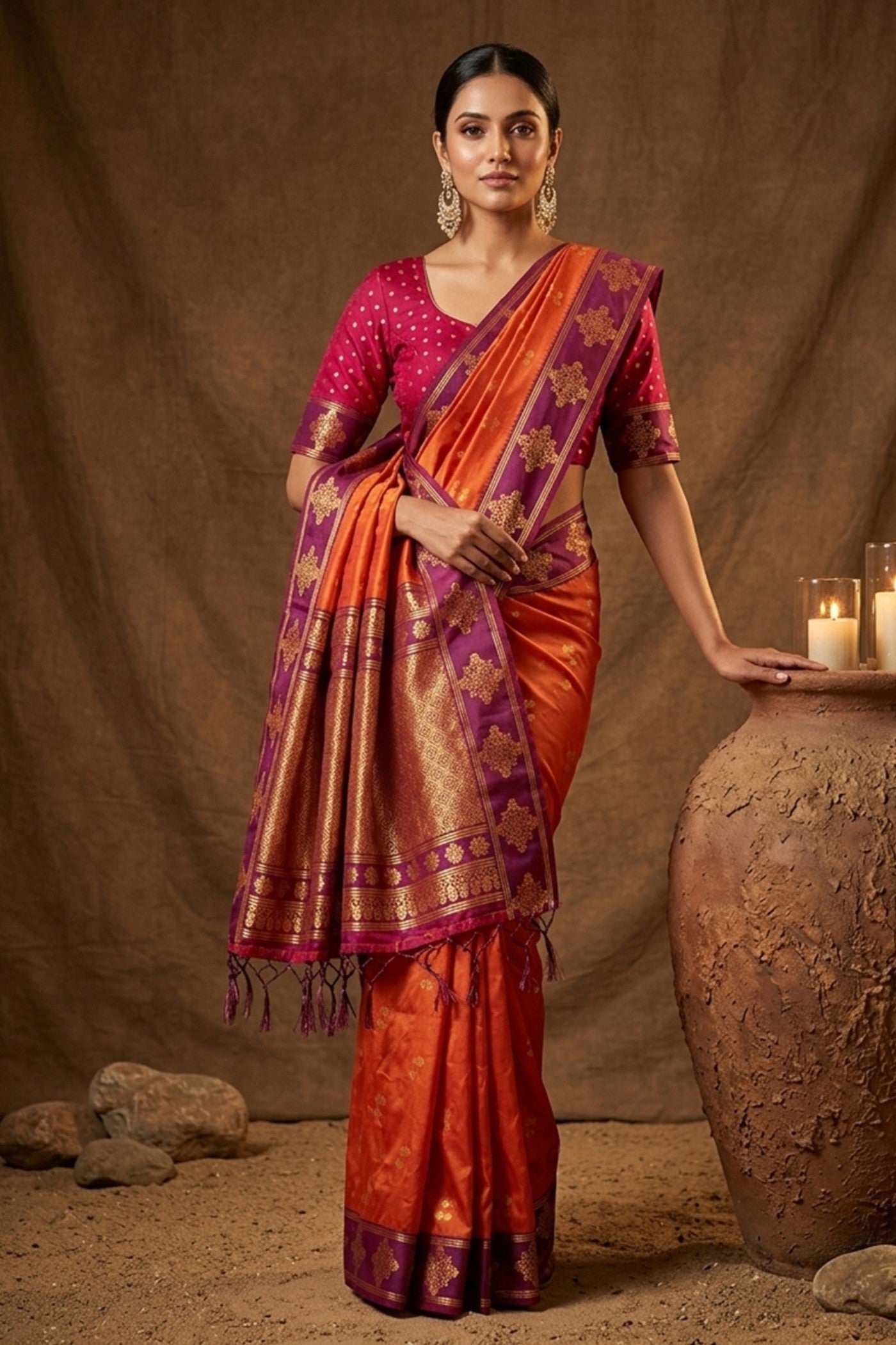 MySilkLove Scarlet Red Woven Banarasi Soft Silk Saree