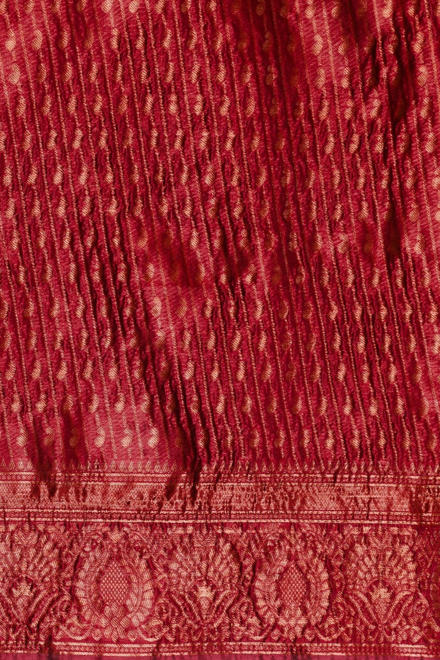 Buy MySilkLove Bordeaux Maroon Woven Jacquard Lichi Silk Saree Online