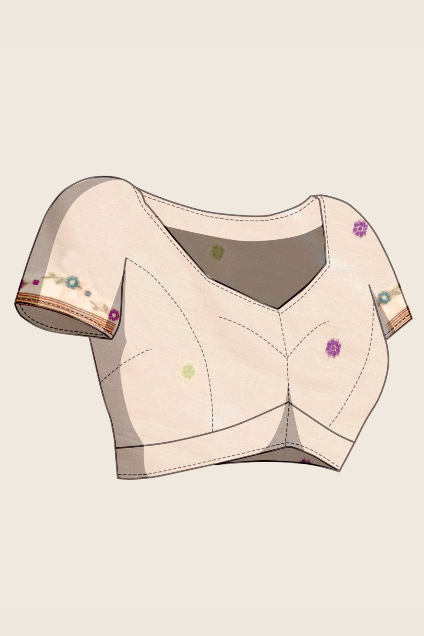 Buy MySilkLove Porcelain Cream Handloom Muga Cotton Saree Online