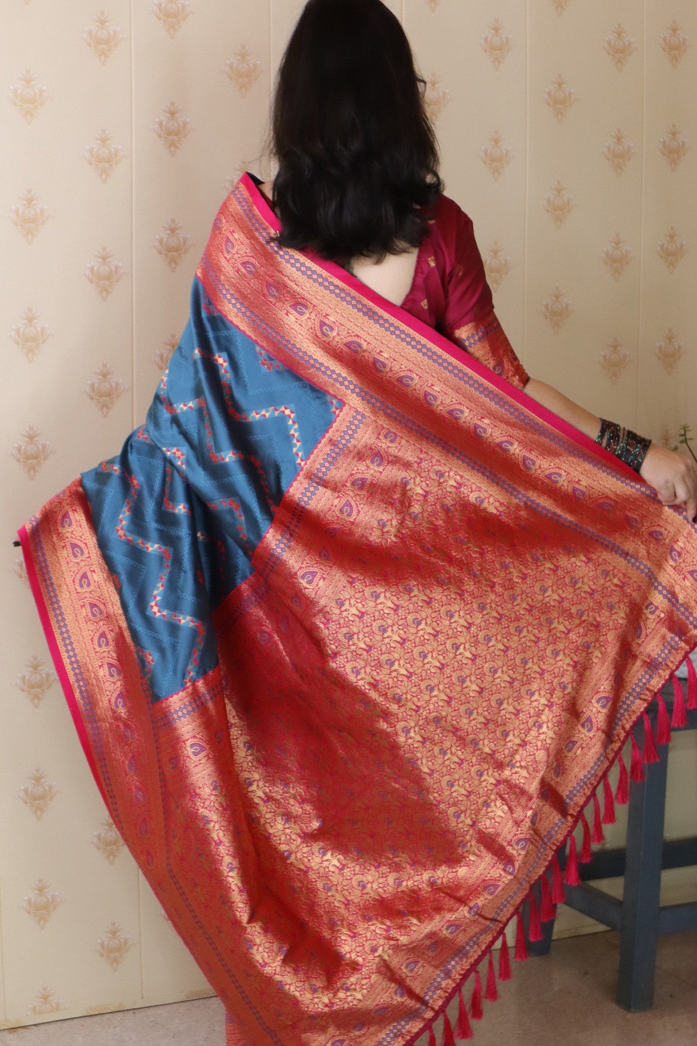 Buy MySilkLove Royal Blue Banarasi Handloom Saree Online