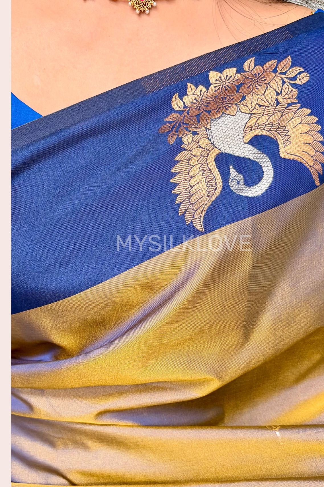 Buy MySilkLove Graphite Grey Banarasi Handloom Soft Silk Saree Online