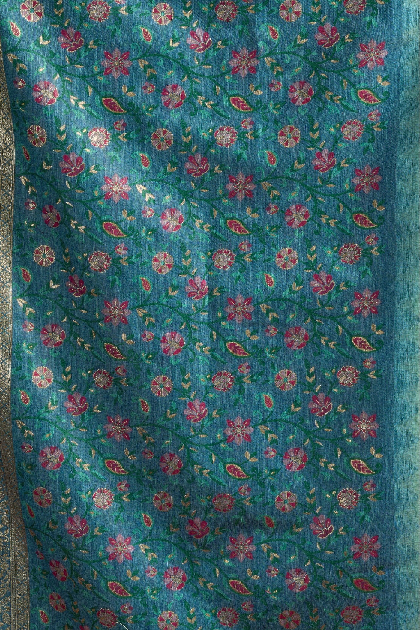 Buy MySilkLove Spring Blue Handloom Cotton Saree Online