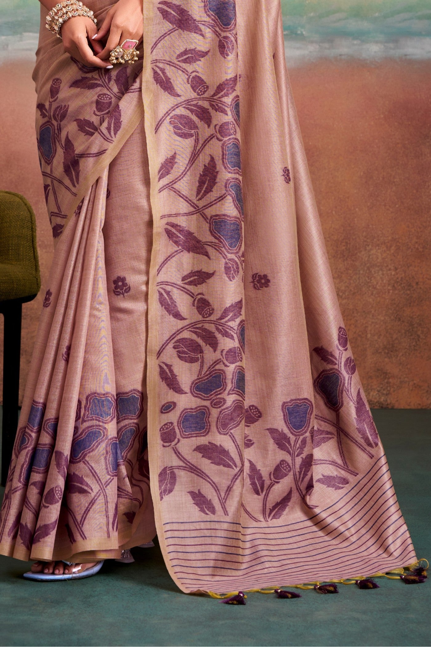 Buy MySilkLove Froly Pink Handloom Modal Silk Saree Online