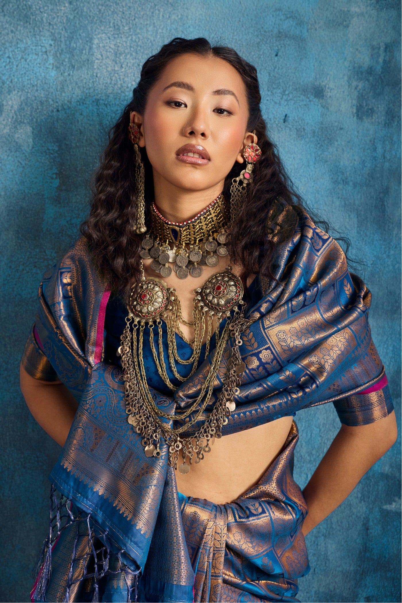 MySilkLove Shine Blue Kanjivaram Handloom Saree