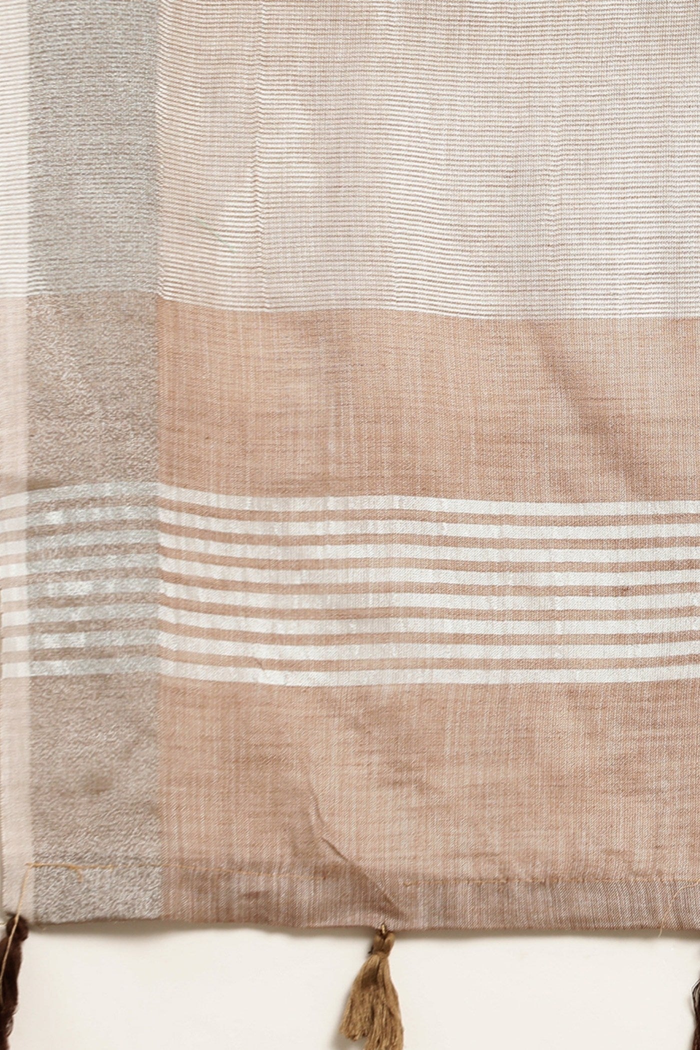 Buy MySilkLove Tortilla Brown Woven Linen Cotton Saree Online