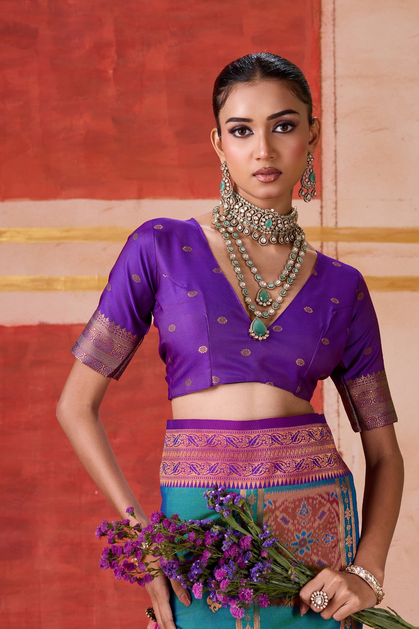 Buy MySilkLove Argentinian Blue Banarasi Handloom Saree Online