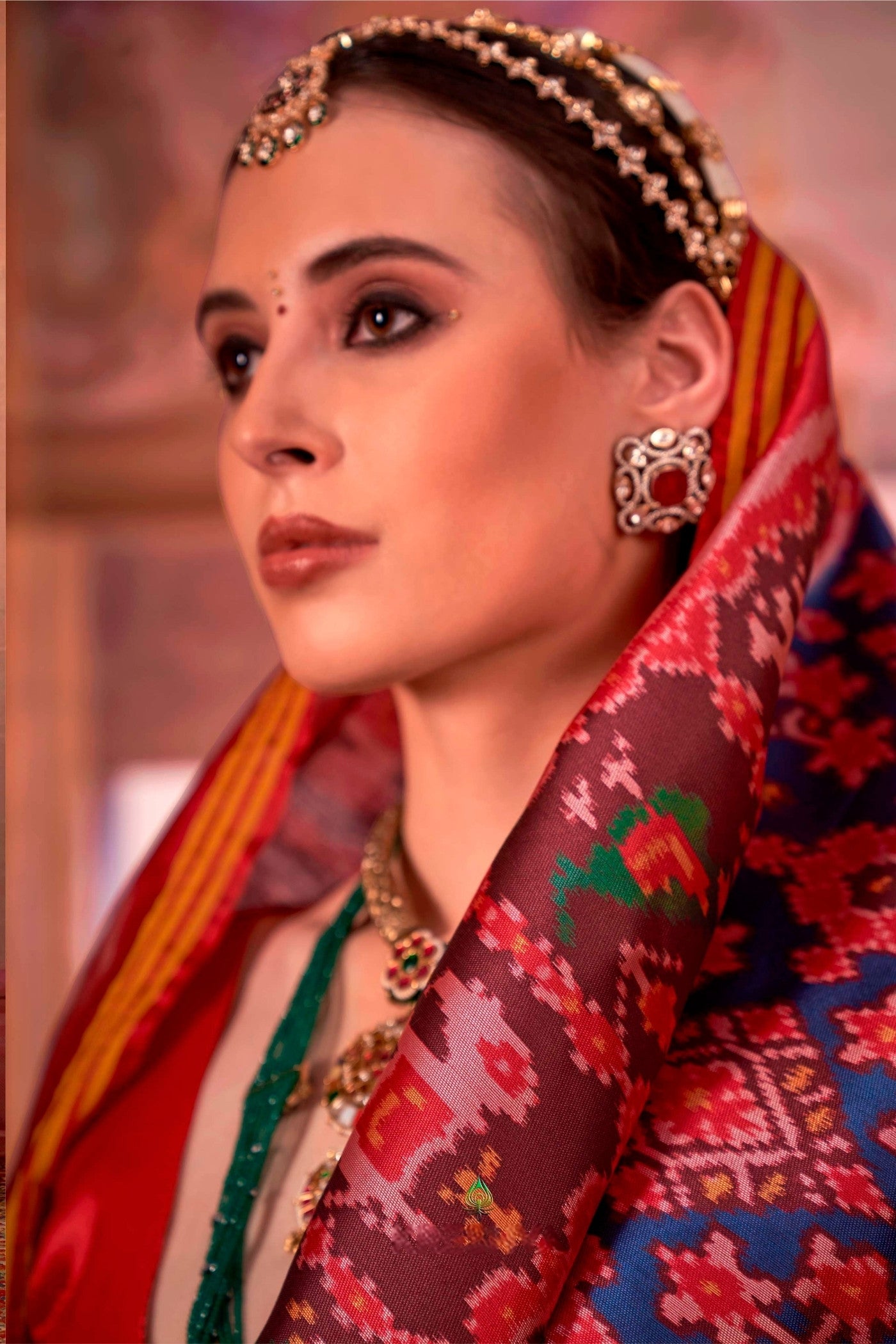 MySilkLove Carolina Blue Printed Patola Saree