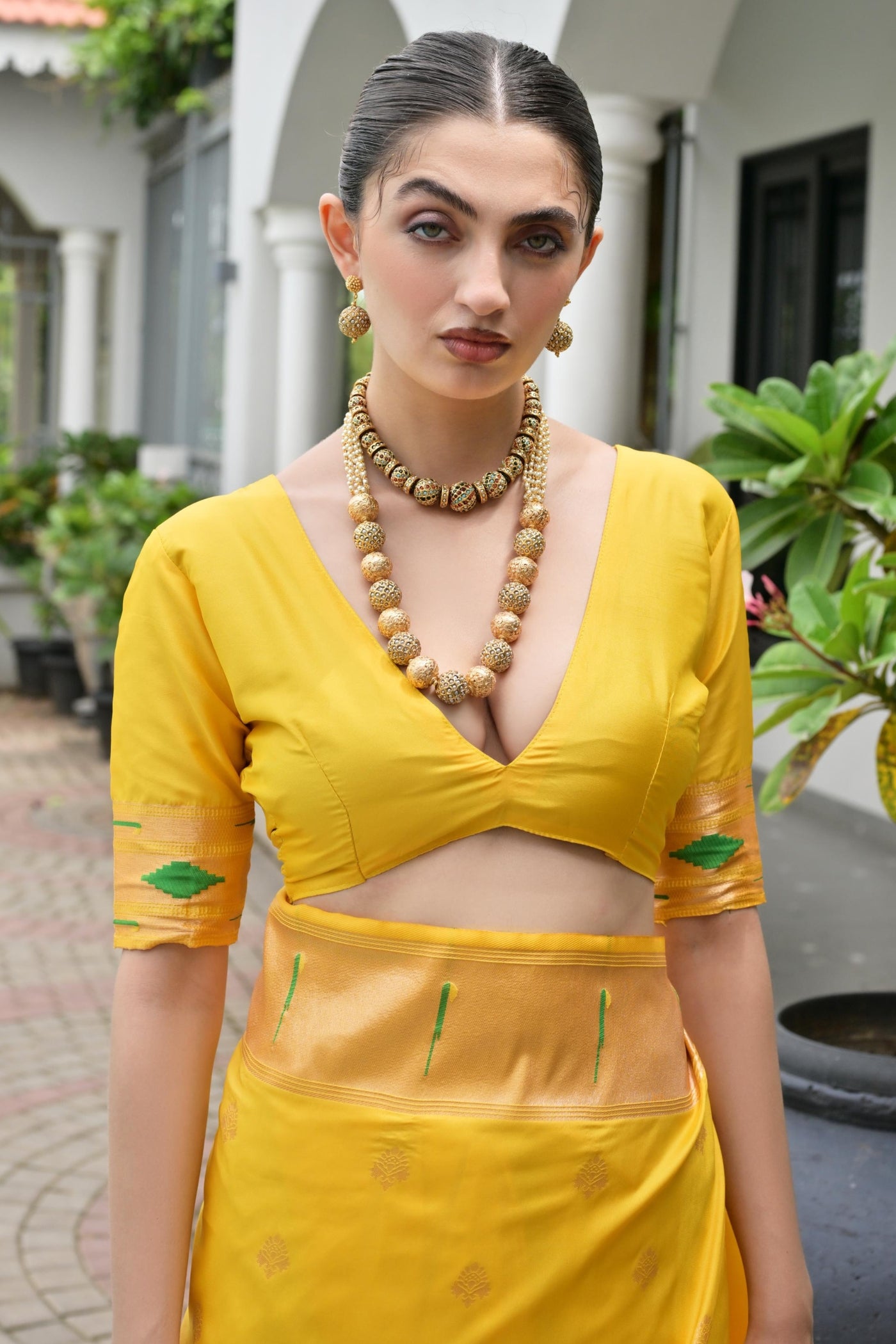 Buy MySilkLove Sunflower Yellow Woven Paithani Saree Online