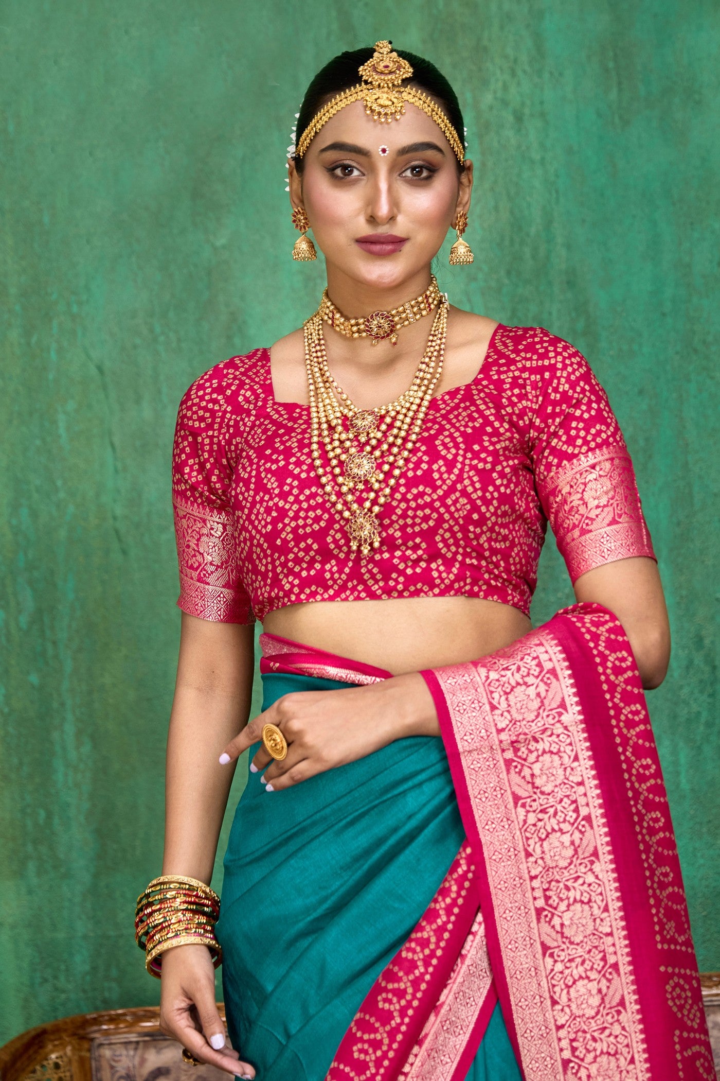 Buy MySilkLove Ateneo Blue Tussar Bandhani Silk Saree Online