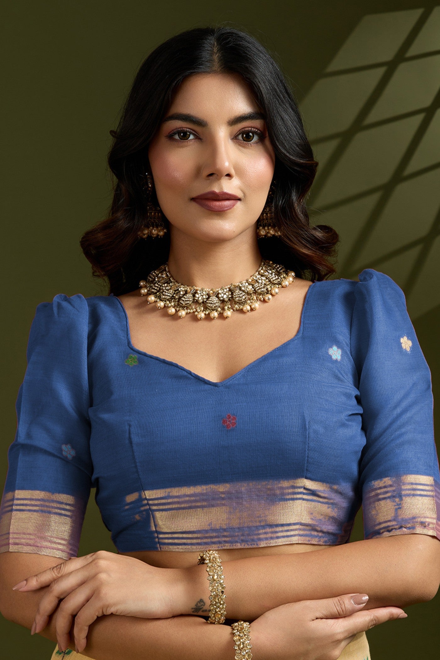 Buy MySilkLove Mellow Yellow Woven Muga Cotton Paithani Saree Online